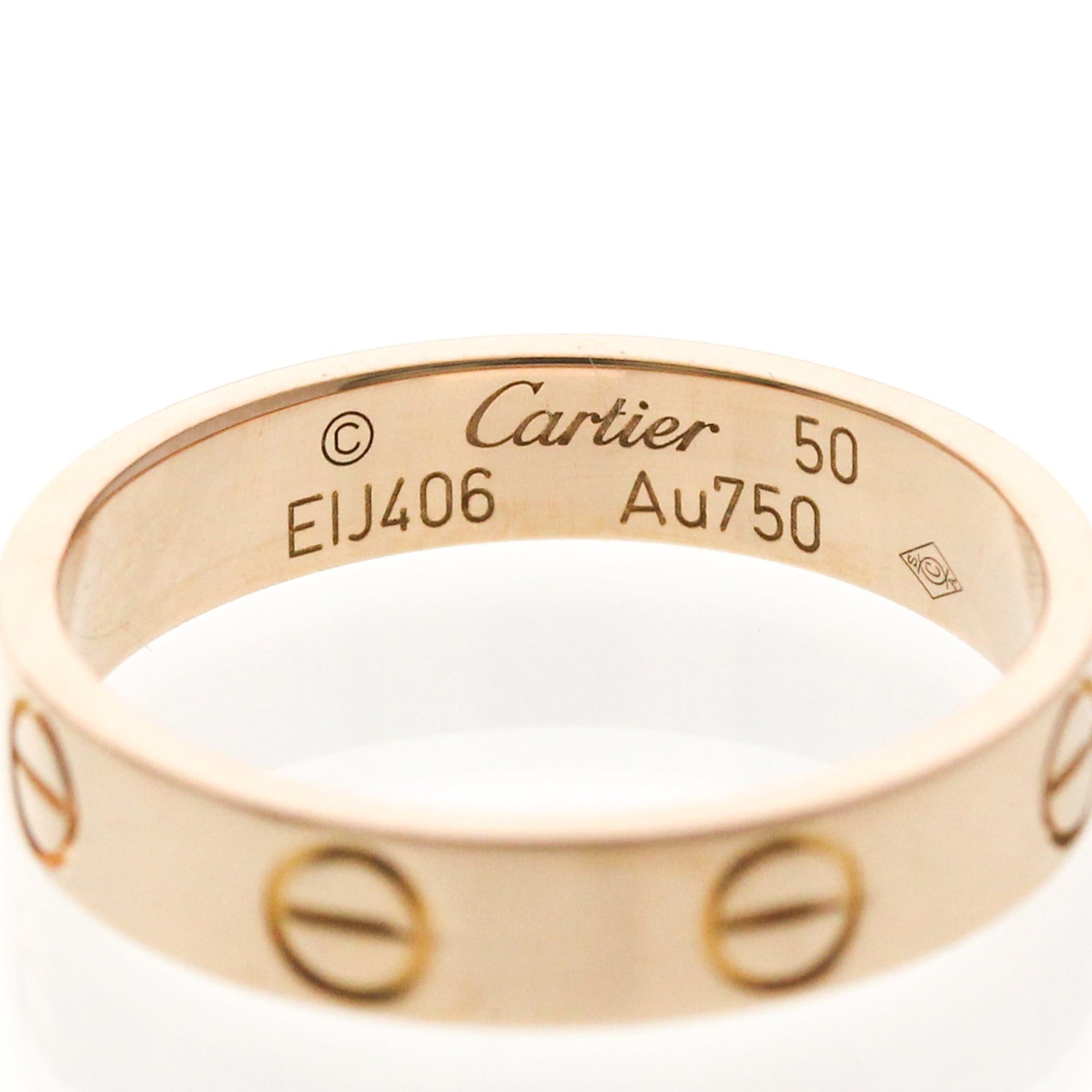 Cartier Cartier Mini Love Ring Pink Gold (18K) Fashion No Stone Band Ring Pink Gold Size ONE SIZE - 5 Thumbnail