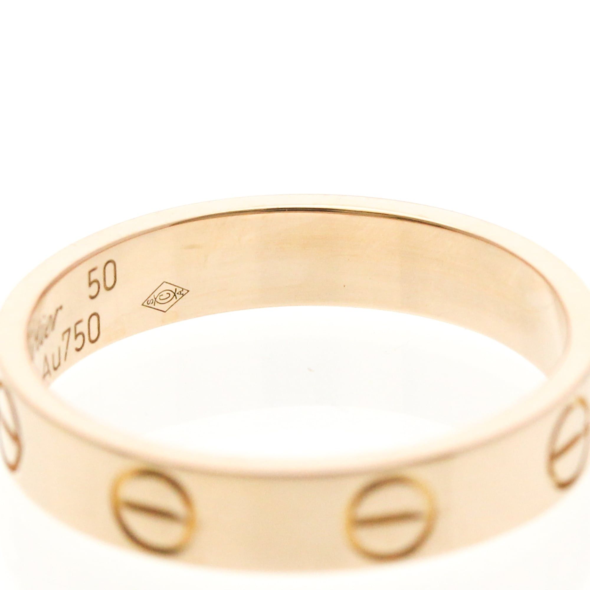 Cartier Cartier Mini Love Ring Pink Gold (18K) Fashion No Stone Band Ring Pink Gold Size ONE SIZE - 8 Thumbnail