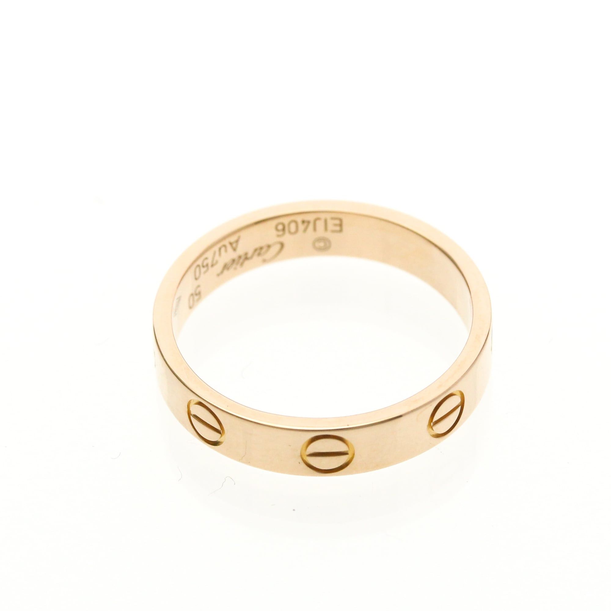 Cartier Cartier Mini Love Ring Pink Gold (18K) Fashion No Stone Band Ring Pink Gold Size ONE SIZE - 9 Thumbnail