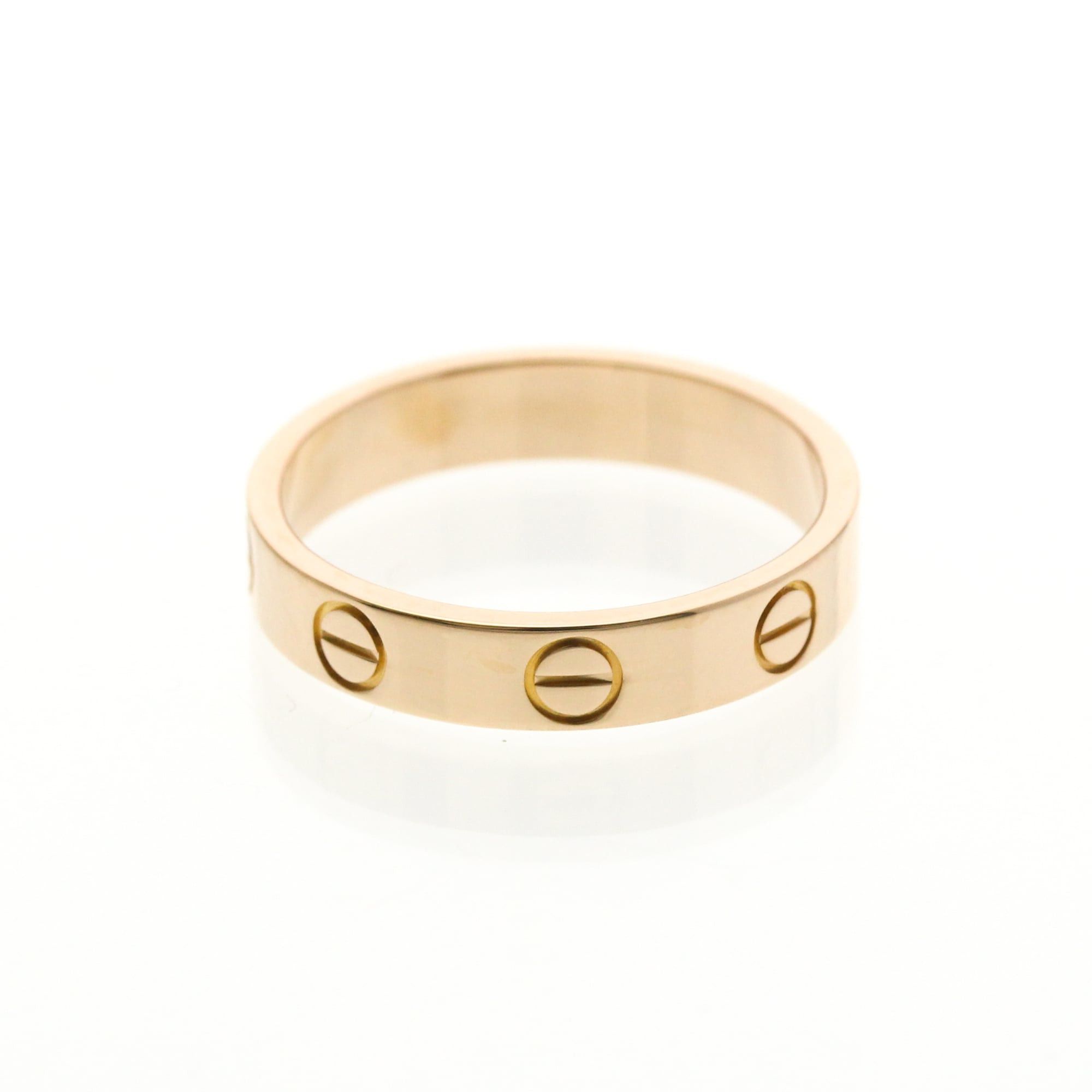 Cartier Cartier Mini Love Ring Pink Gold (18K) Fashion No Stone Band Ring Pink Gold Size ONE SIZE - 3 Thumbnail