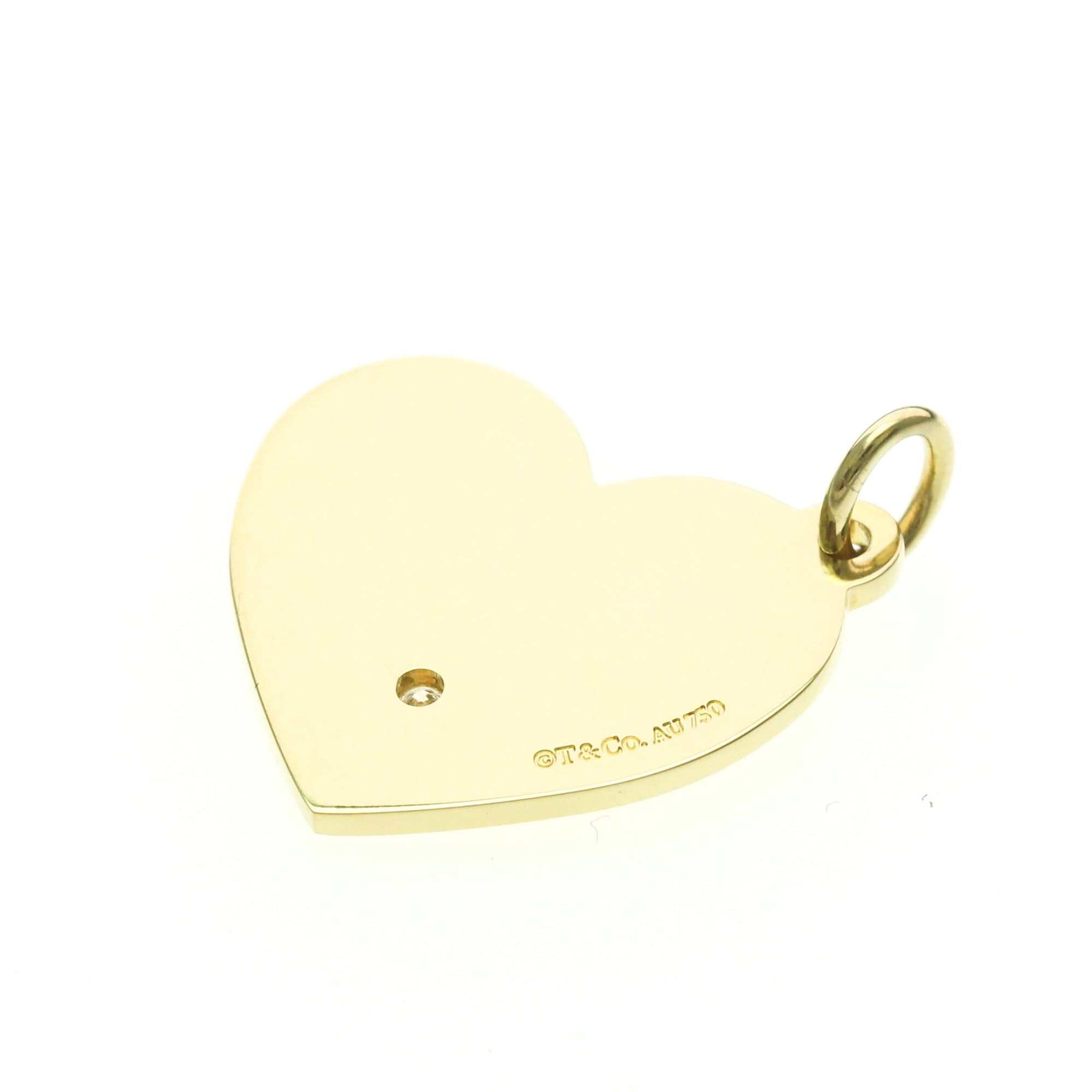 Tiffany & Co. Tiffany Heart Pendant Top With 1 Diamond Yellow Gold (18K) Diamond Men,Women Fashion Pendant Necklace (Gold) Size ONE SIZE - 2 Thumbnail
