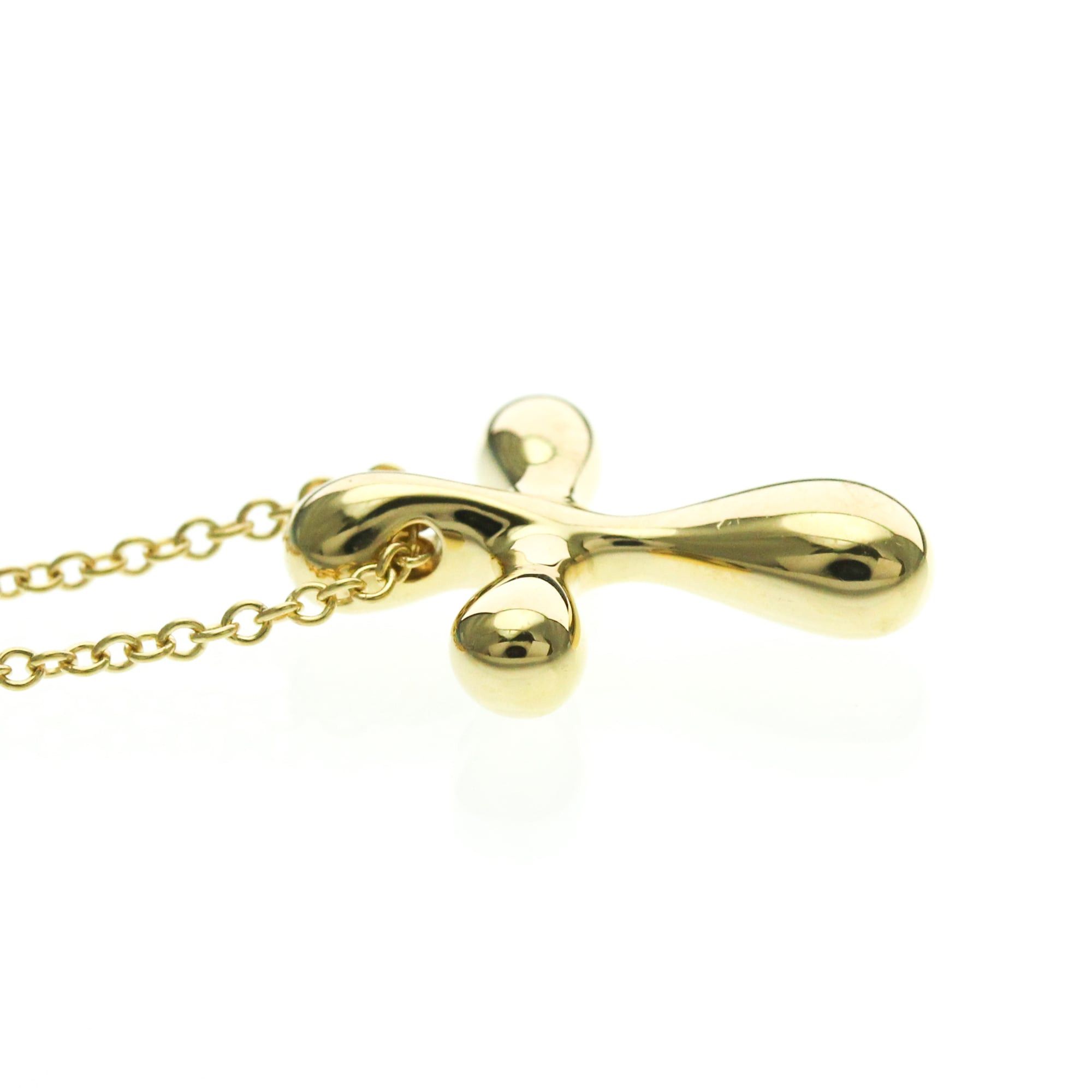 Tiffany & Co. Tiffany Small Cross Necklace Yellow Gold (18K) No Stone Men,Women Fashion Pendant Necklace (Gold) Size ONE SIZE - 5 Thumbnail