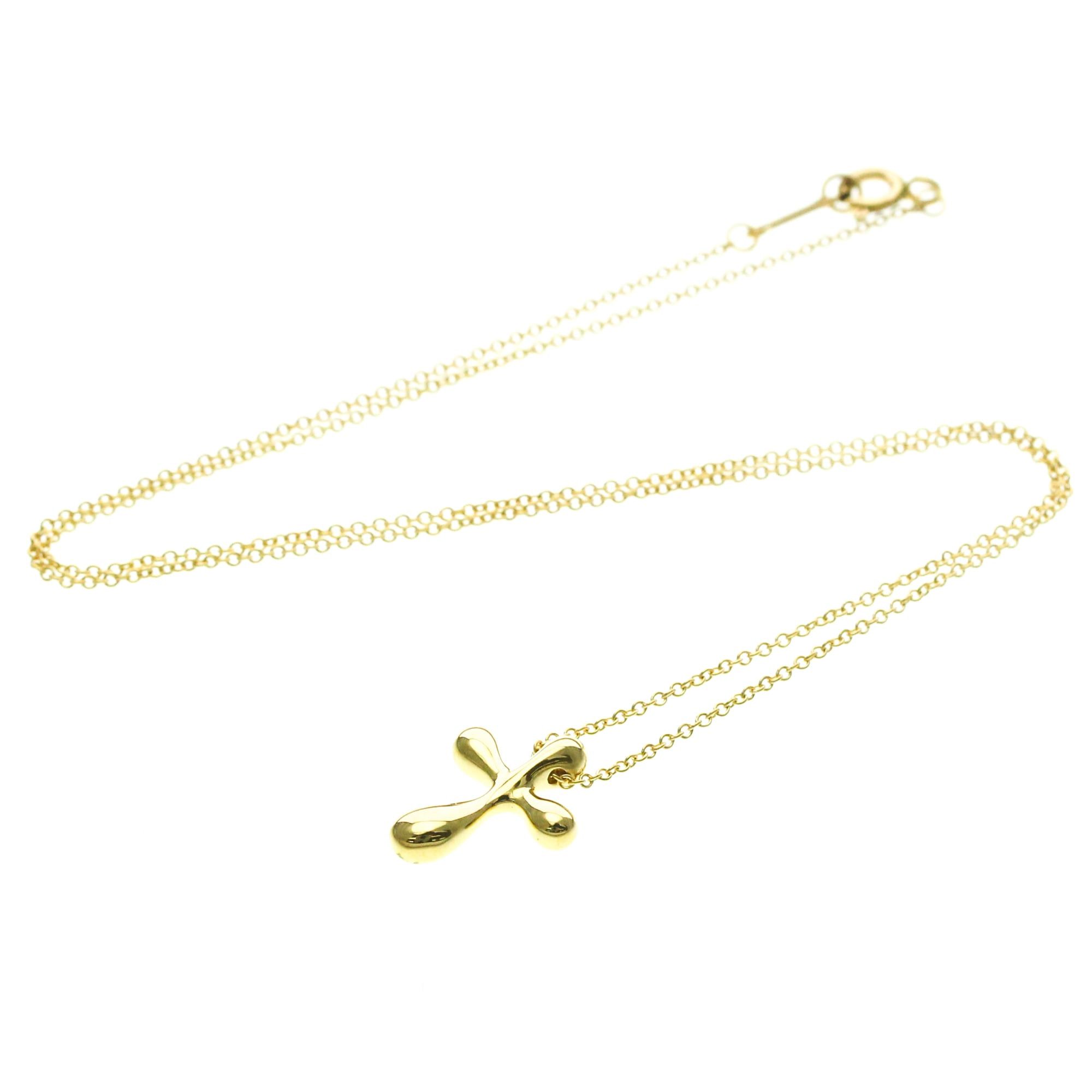 Tiffany & Co. Tiffany Small Cross Necklace Yellow Gold (18K) No Stone Men,Women Fashion Pendant Necklace (Gold) Size ONE SIZE - 13 Thumbnail