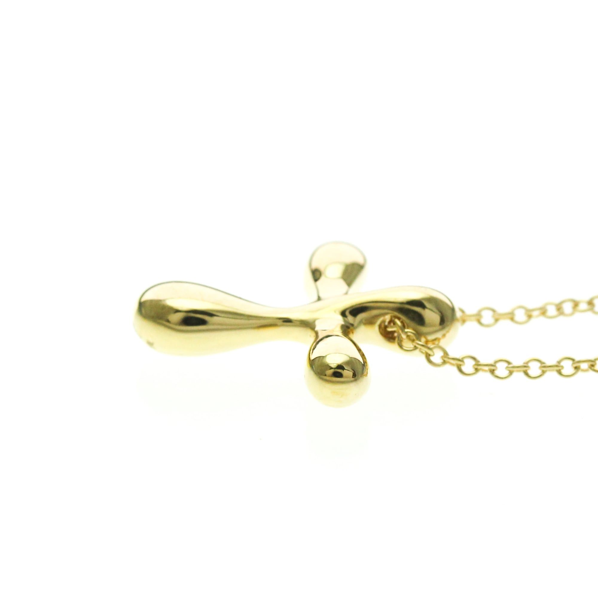 Tiffany & Co. Tiffany Small Cross Necklace Yellow Gold (18K) No Stone Men,Women Fashion Pendant Necklace (Gold) Size ONE SIZE - 3 Thumbnail