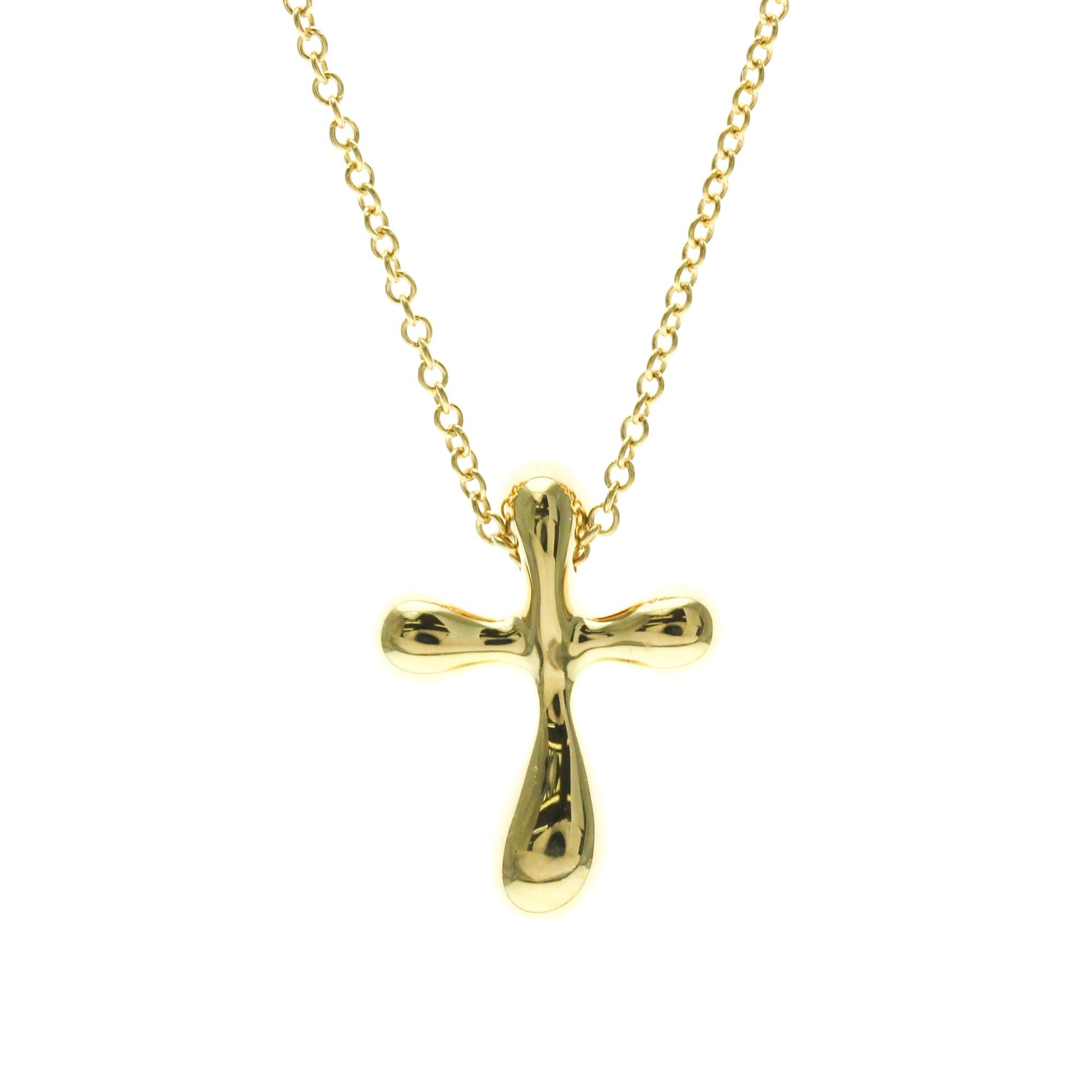 Tiffany & Co. Tiffany Small Cross Necklace Yellow Gold (18K) No Stone Men,Women Fashion Pendant Necklace (Gold) Size ONE SIZE - 2 Thumbnail