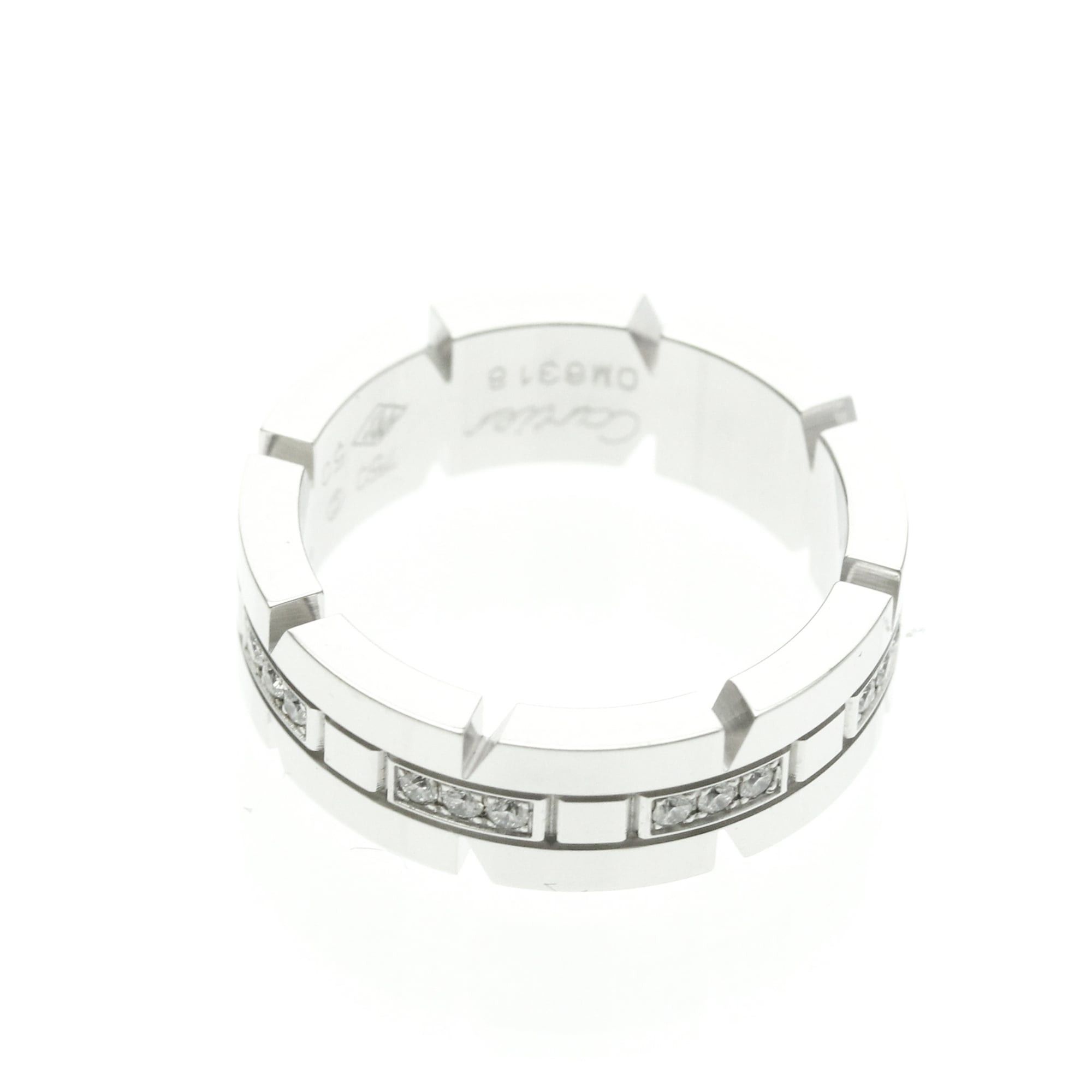Cartier Cartier Tank Française Ring With Diamonds White Gold (18K) Fashion Diamond Band Ring Silver Size ONE SIZE - 9 Thumbnail