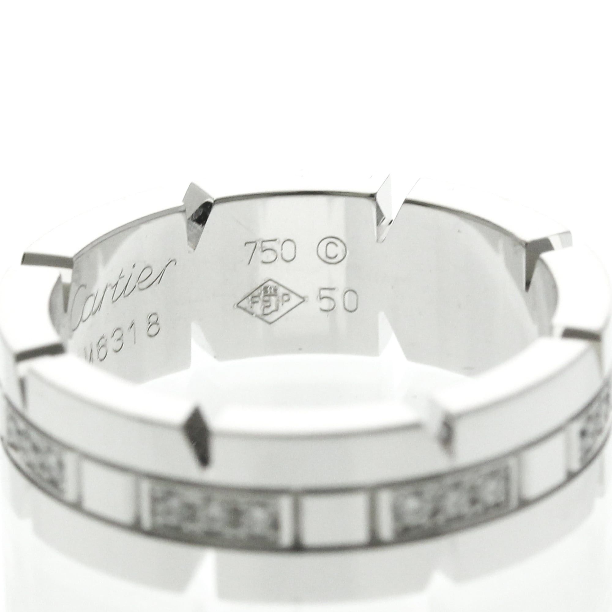 Cartier Cartier Tank Française Ring With Diamonds White Gold (18K) Fashion Diamond Band Ring Silver Size ONE SIZE - 6 Thumbnail