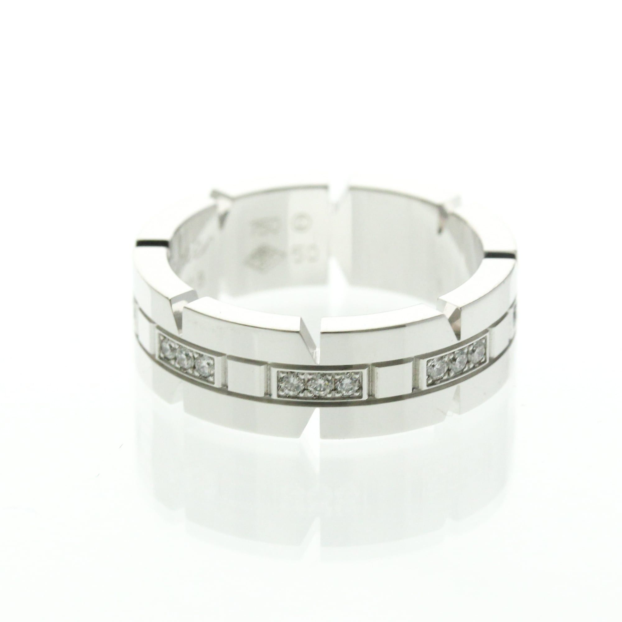 Cartier Cartier Tank Française Ring With Diamonds White Gold (18K) Fashion Diamond Band Ring Silver Size ONE SIZE - 4 Thumbnail
