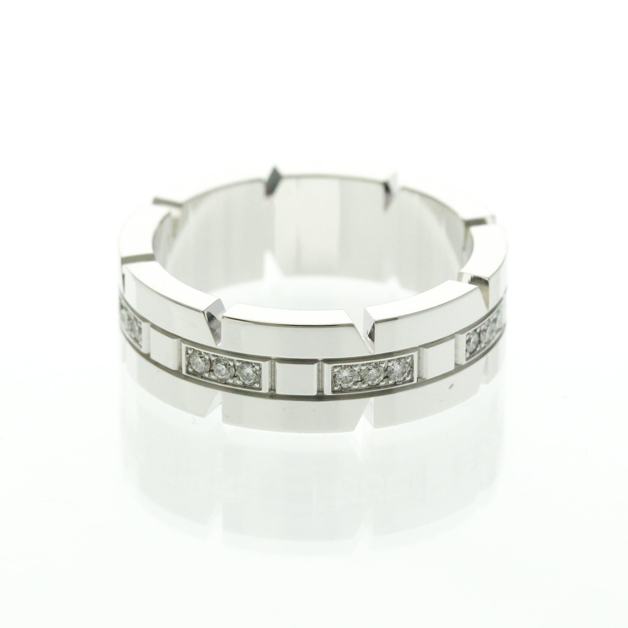 Cartier Cartier Tank Française Ring With Diamonds White Gold (18K) Fashion Diamond Band Ring Silver Size ONE SIZE - 3 Thumbnail