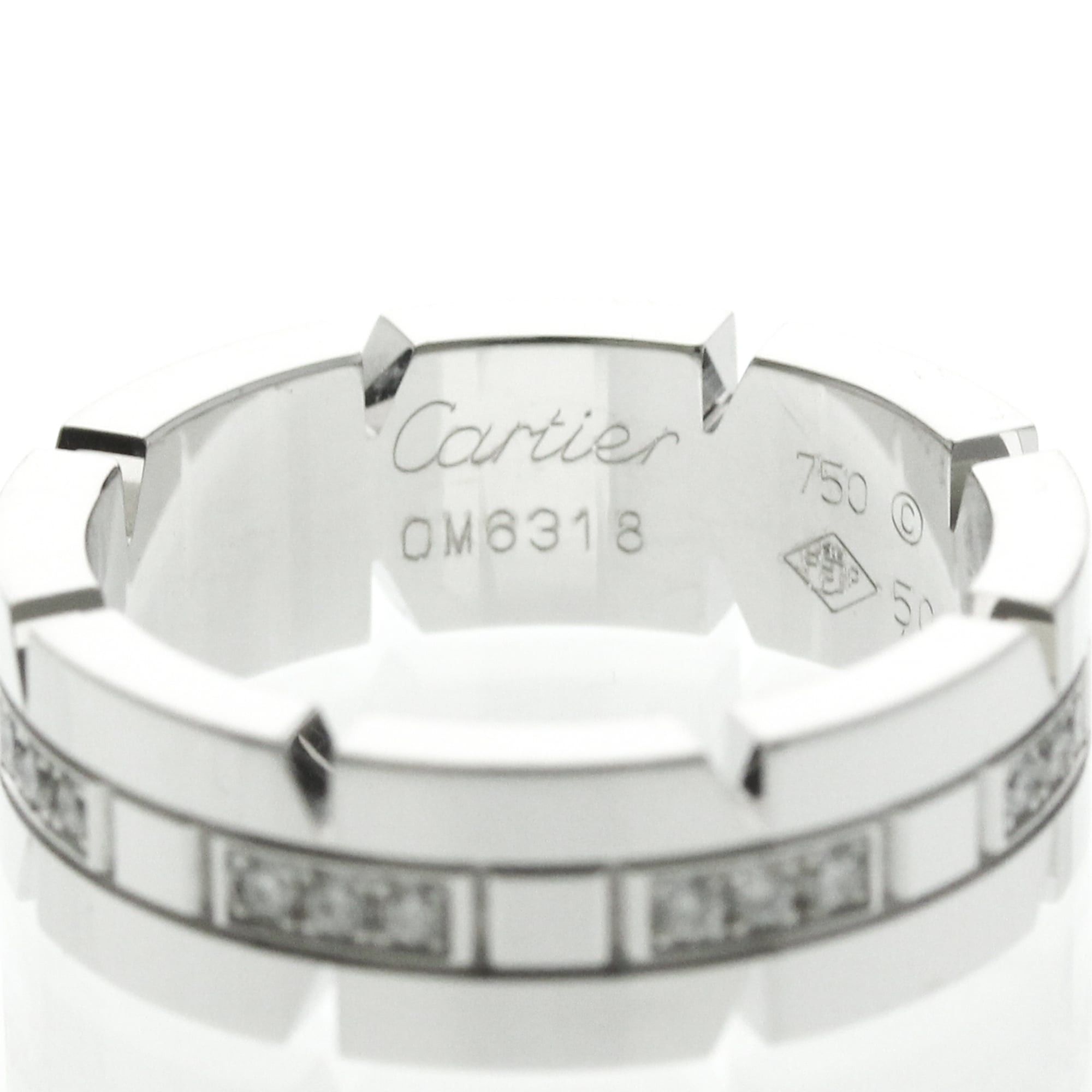 Cartier Cartier Tank Française Ring With Diamonds White Gold (18K) Fashion Diamond Band Ring Silver Size ONE SIZE - 5 Thumbnail