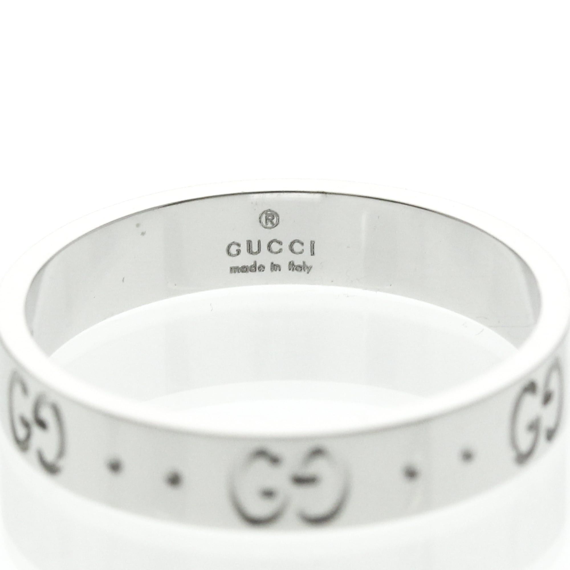 Gucci Gucci Icon White Gold (18K) Fashion No Stone Band Ring Silver Size ONE SIZE - 5 Thumbnail
