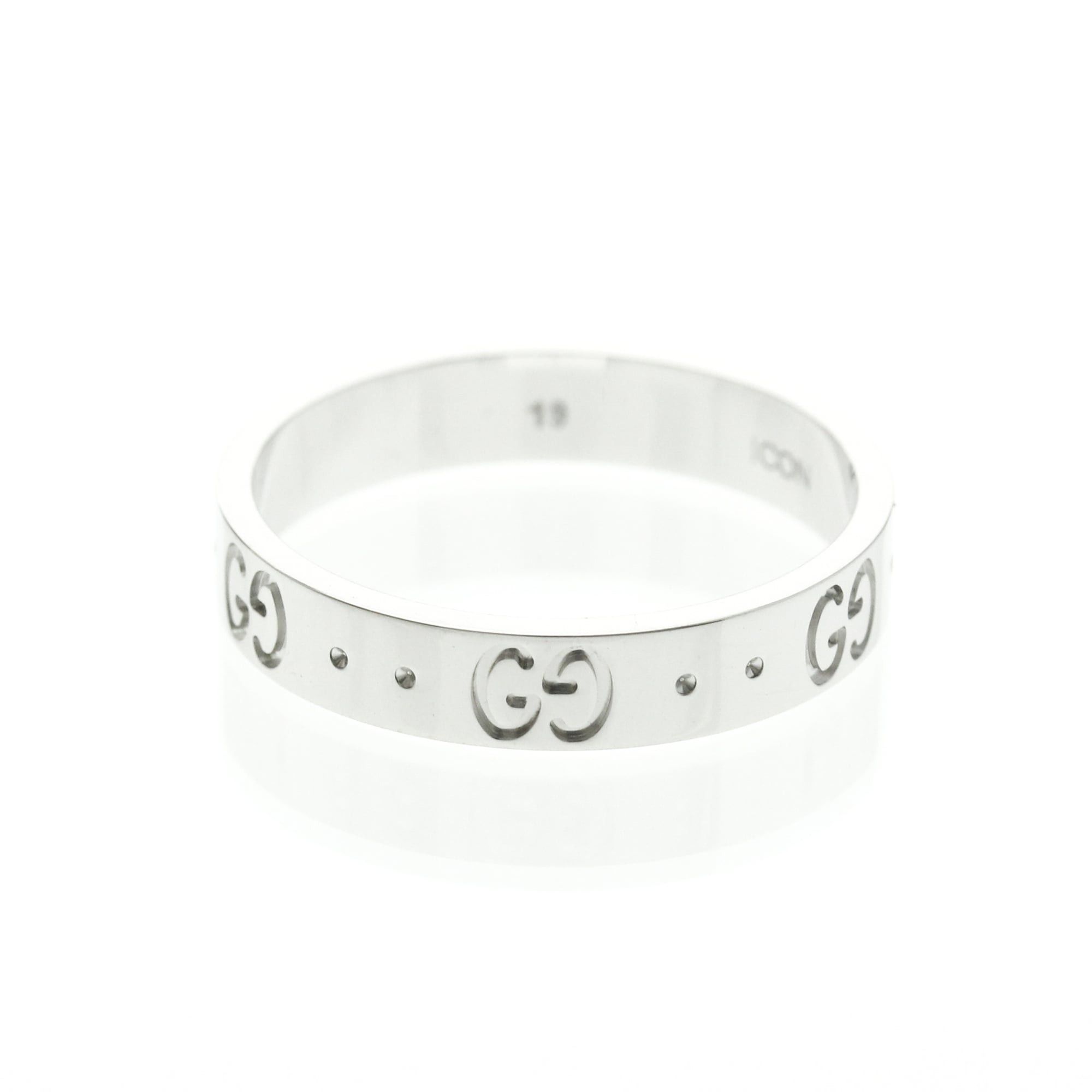 Gucci Gucci Icon White Gold (18K) Fashion No Stone Band Ring Silver Size ONE SIZE - 3 Thumbnail