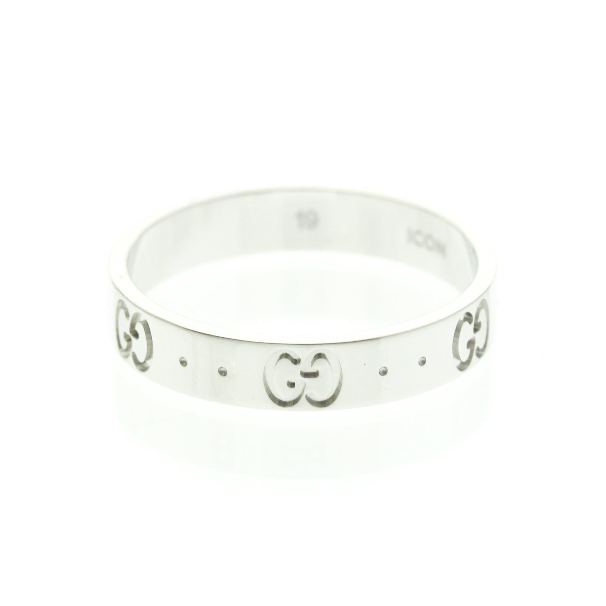 Gucci Gucci Icon White Gold (18K) Fashion No Stone Band Ring Silver Size ONE SIZE - 3 Thumbnail