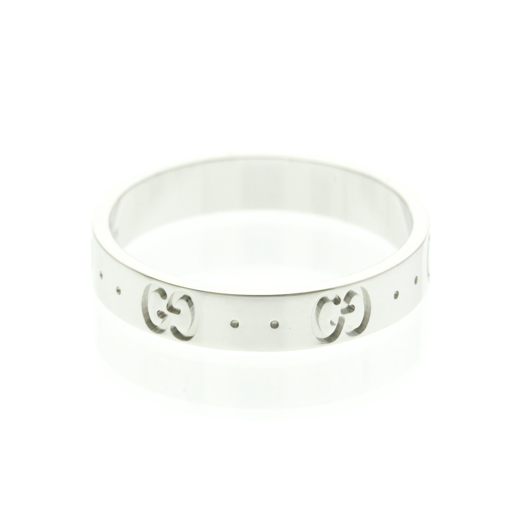 Gucci Gucci Icon White Gold (18K) Fashion No Stone Band Ring Silver Size ONE SIZE - 4 Thumbnail