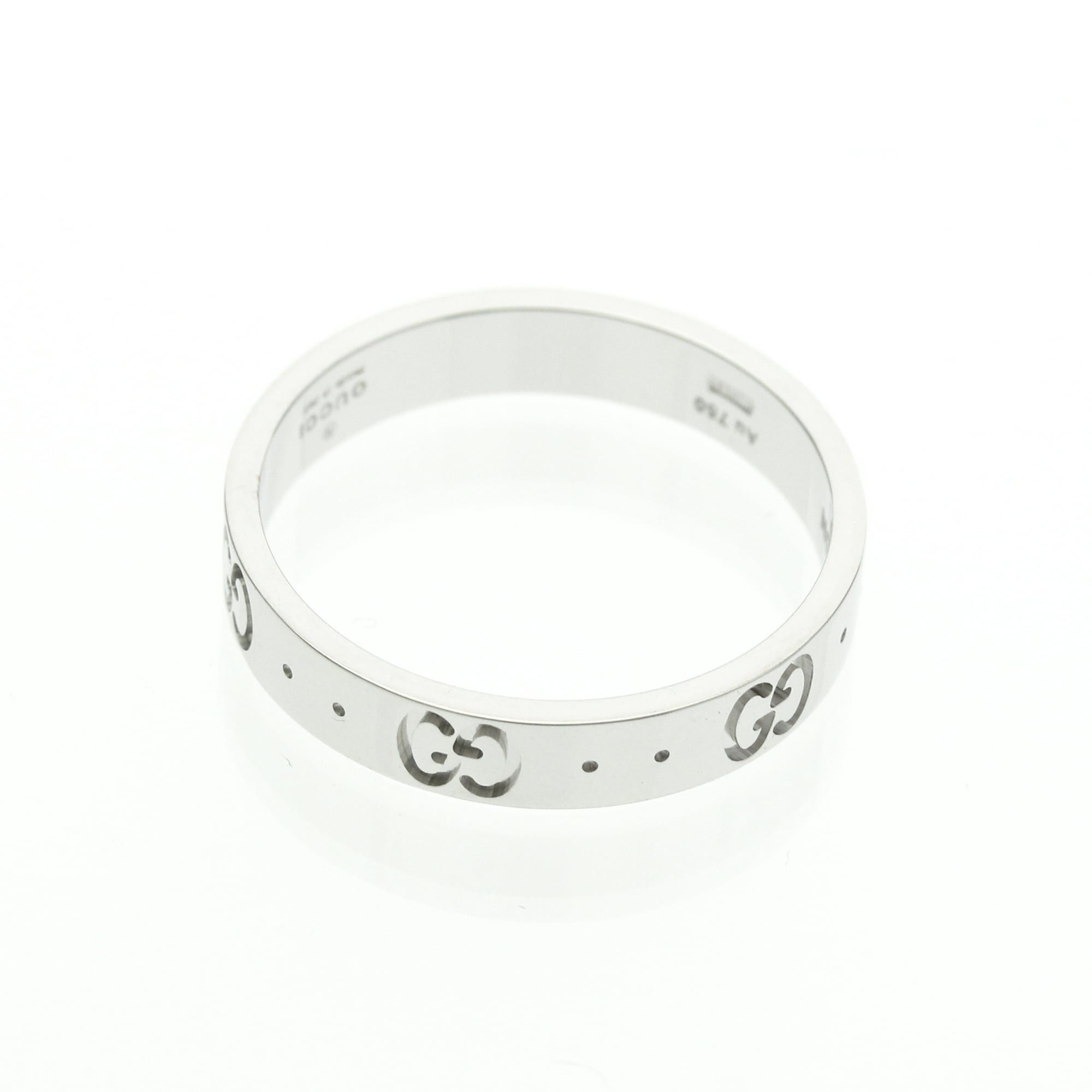 Gucci Gucci Icon White Gold (18K) Fashion No Stone Band Ring Silver Size ONE SIZE - 9 Thumbnail