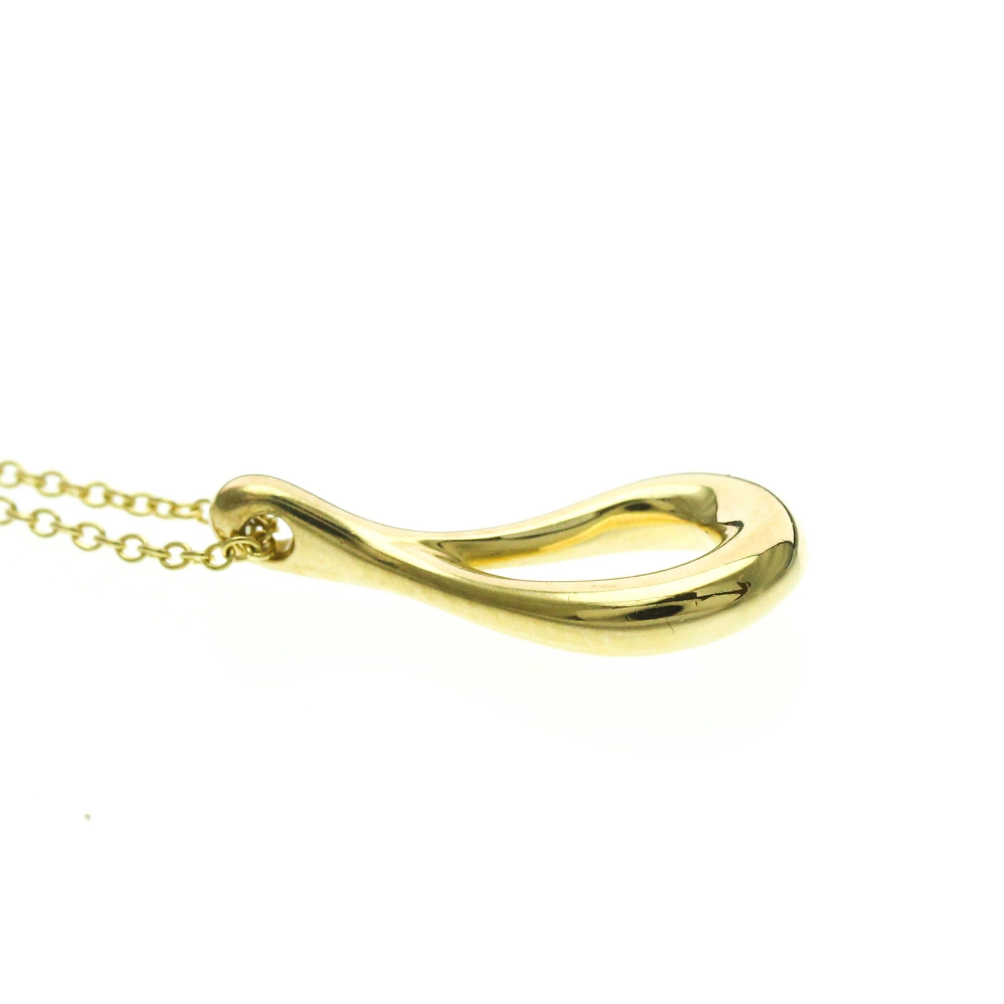 Tiffany & Co. Tiffany Open Teardrop Necklace Yellow Gold (18K) No Stone Women,Men Fashion Pendant Necklace (Gold) Size ONE SIZE - 5 Thumbnail