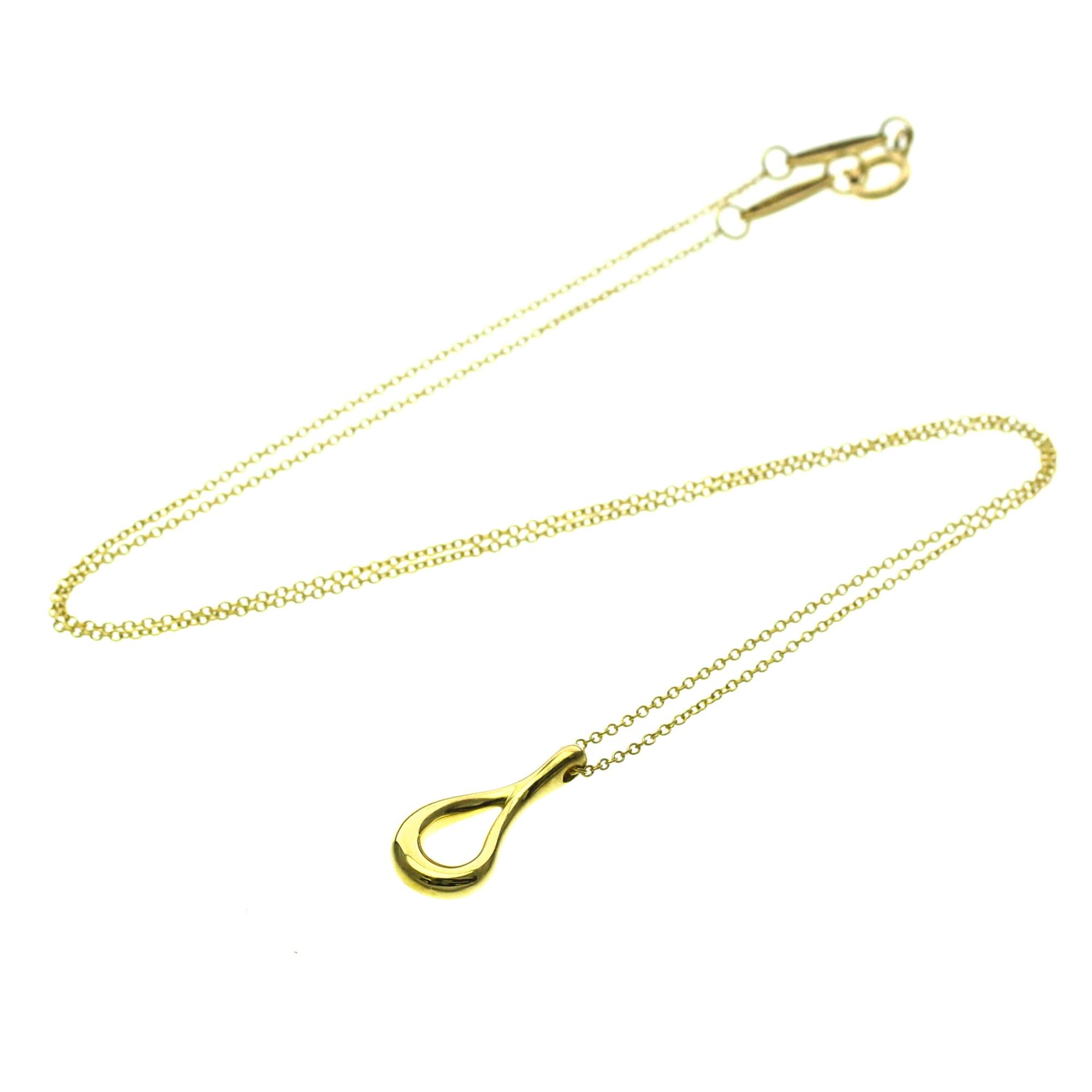 Tiffany & Co. Tiffany Open Teardrop Necklace Yellow Gold (18K) No Stone Women,Men Fashion Pendant Necklace (Gold) Size ONE SIZE - 15 Thumbnail