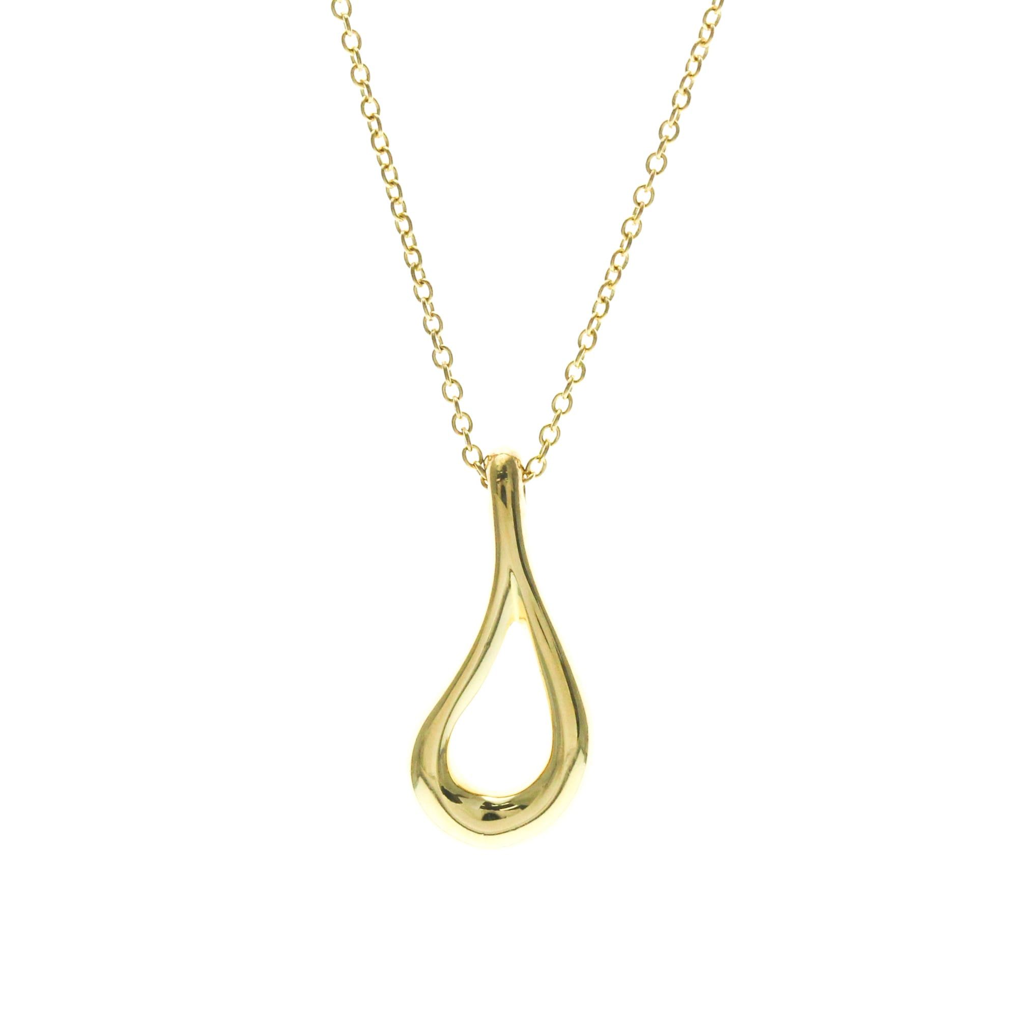 Tiffany & Co. Tiffany Open Teardrop Necklace Yellow Gold (18K) No Stone Women,Men Fashion Pendant Necklace (Gold) Size ONE SIZE - 2 Thumbnail