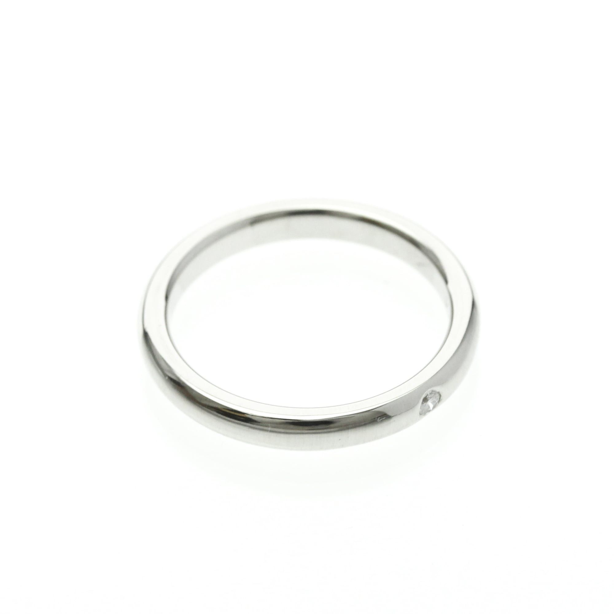 Tiffany & Co. Tiffany Stacking Band Ring 1P Diamond Platinum Fashion Diamond Band Ring Silver Size ONE SIZE - 9 Thumbnail