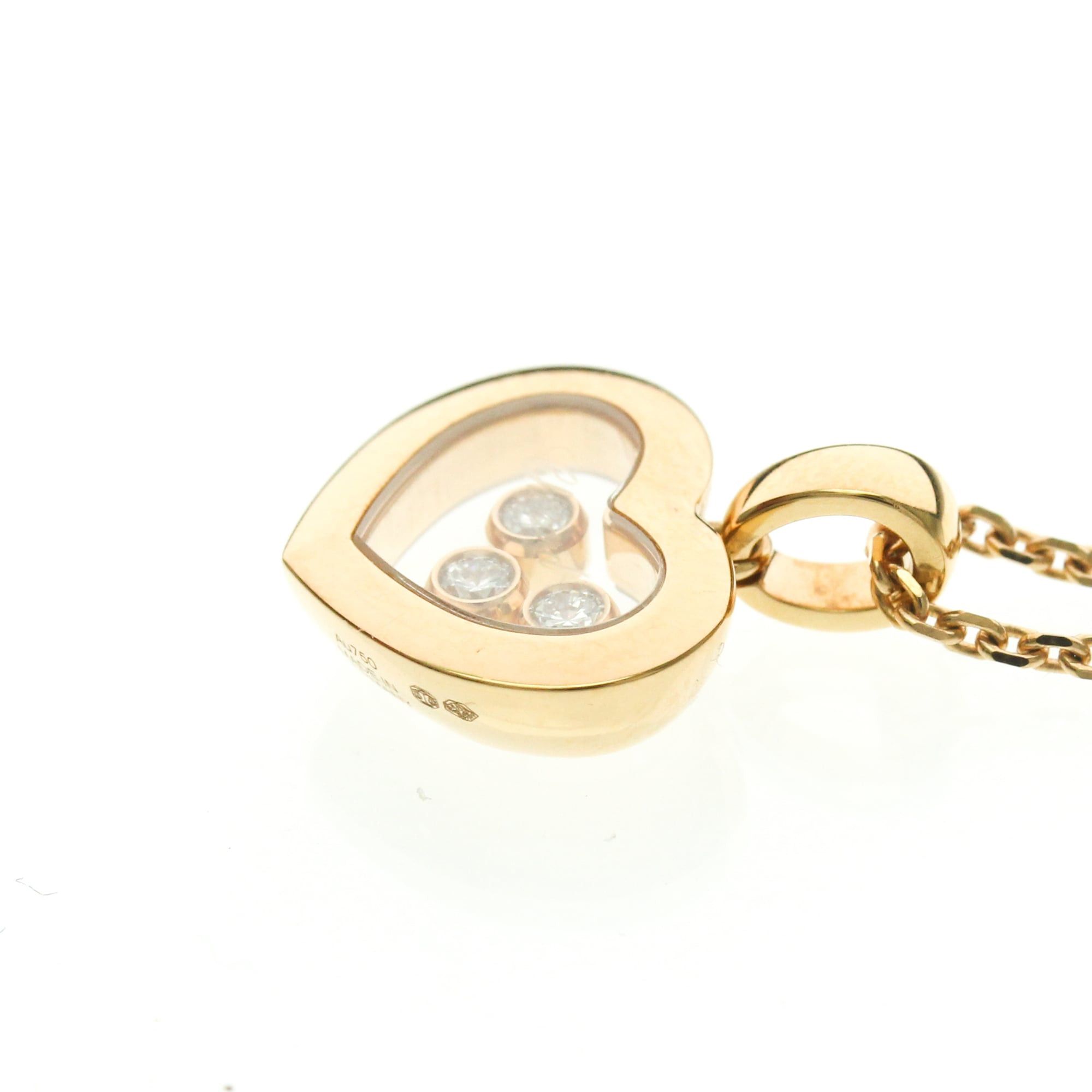 Chopard Chopard Happy Diamonds Necklace 79A611 Pink Gold (18K) Diamond Men,Women Fashion Pendant Necklace (Pink Gold) Size ONE SIZE - 3 Thumbnail