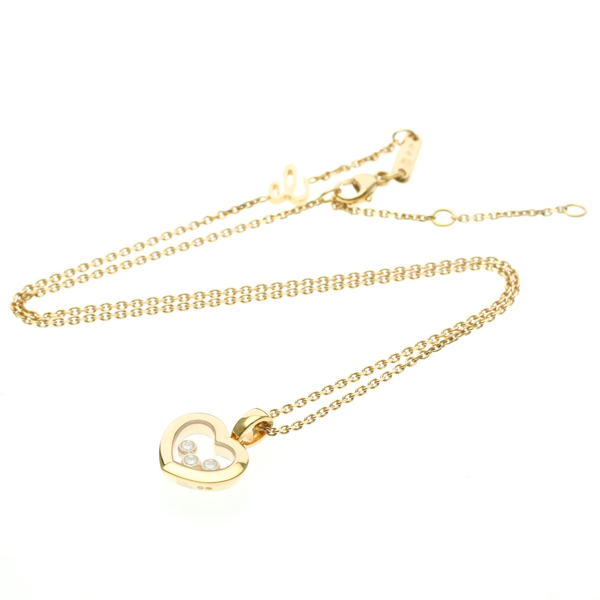Chopard Chopard Happy Diamonds Necklace 79A611 Pink Gold (18K) Diamond Men,Women Fashion Pendant Necklace (Pink Gold) Size ONE SIZE - 16 Thumbnail