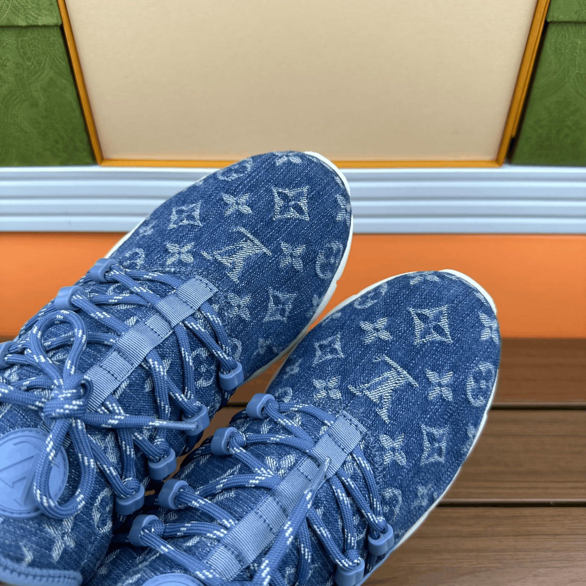 Louis Vuitton Louis Vuitton Casual Denim Blue Lowtop Sneakers 6 Men Size US 6 / EU 39 - 7 Thumbnail