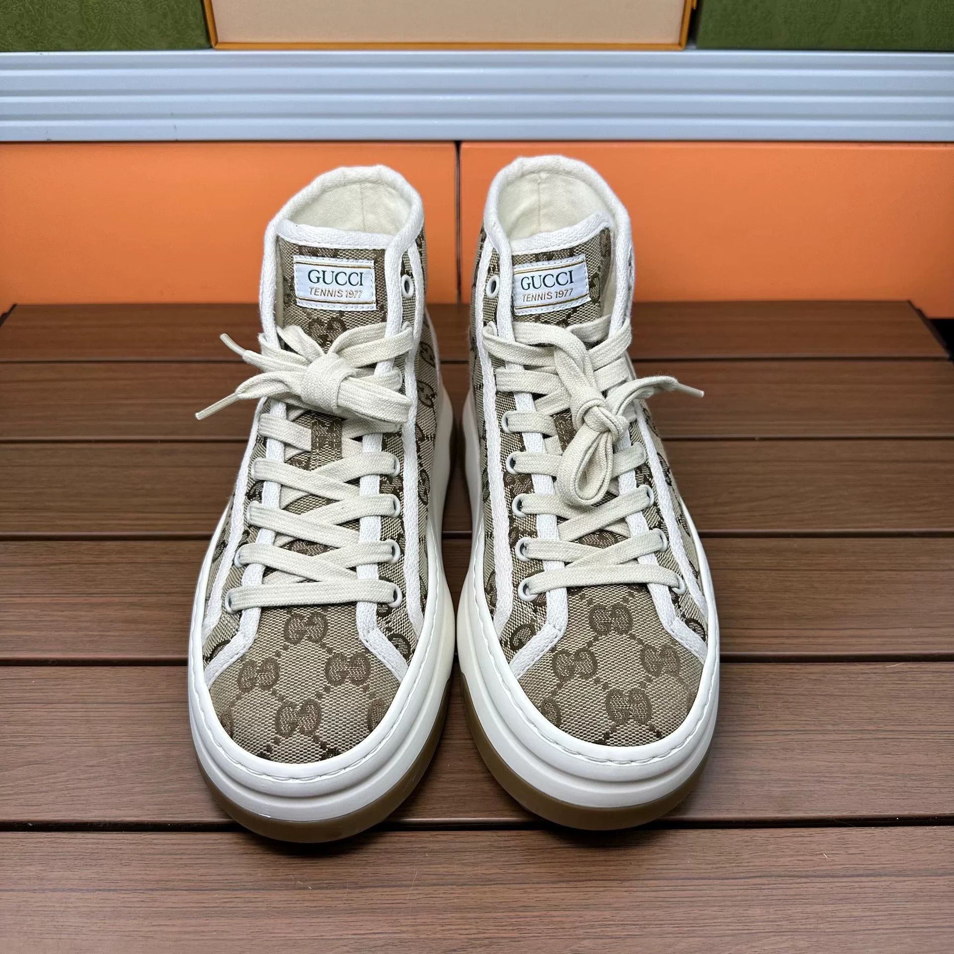 Gucci Gucci Brown Hitop Sneakers it_37 Women Size US 7 / IT 37 - 4 Thumbnail