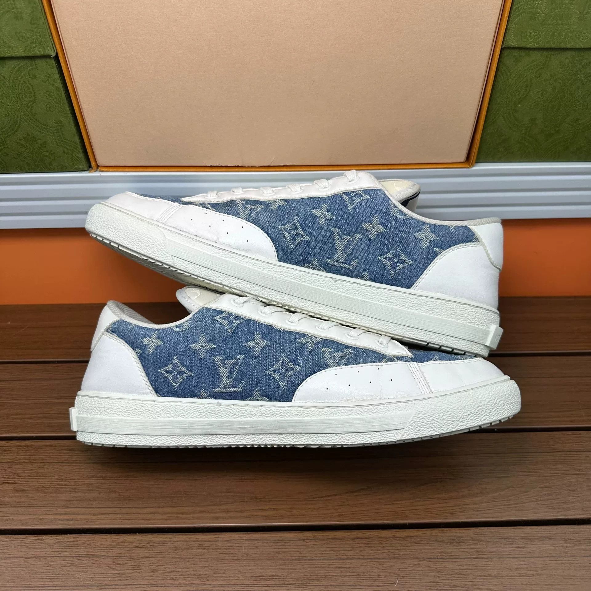 Louis Vuitton Louis Vuitton Denim Blue Lowtop Sneakers 10 Men Size US 10 / EU 43 - 3 Thumbnail