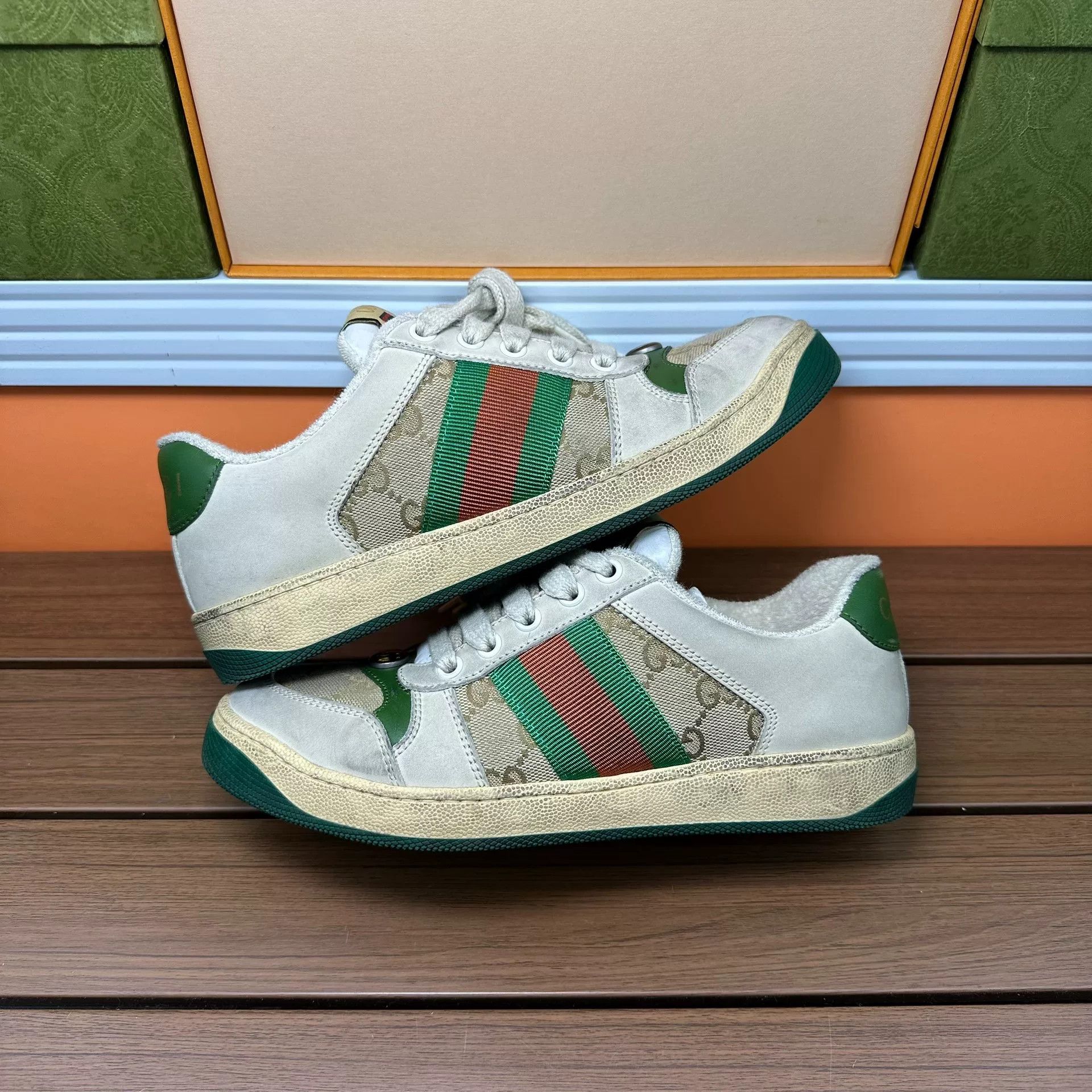 Gucci Gucci Green Lowtop Sneakers it_36-5 Women Size US 6.5 / IT 36.5 - 2 Thumbnail