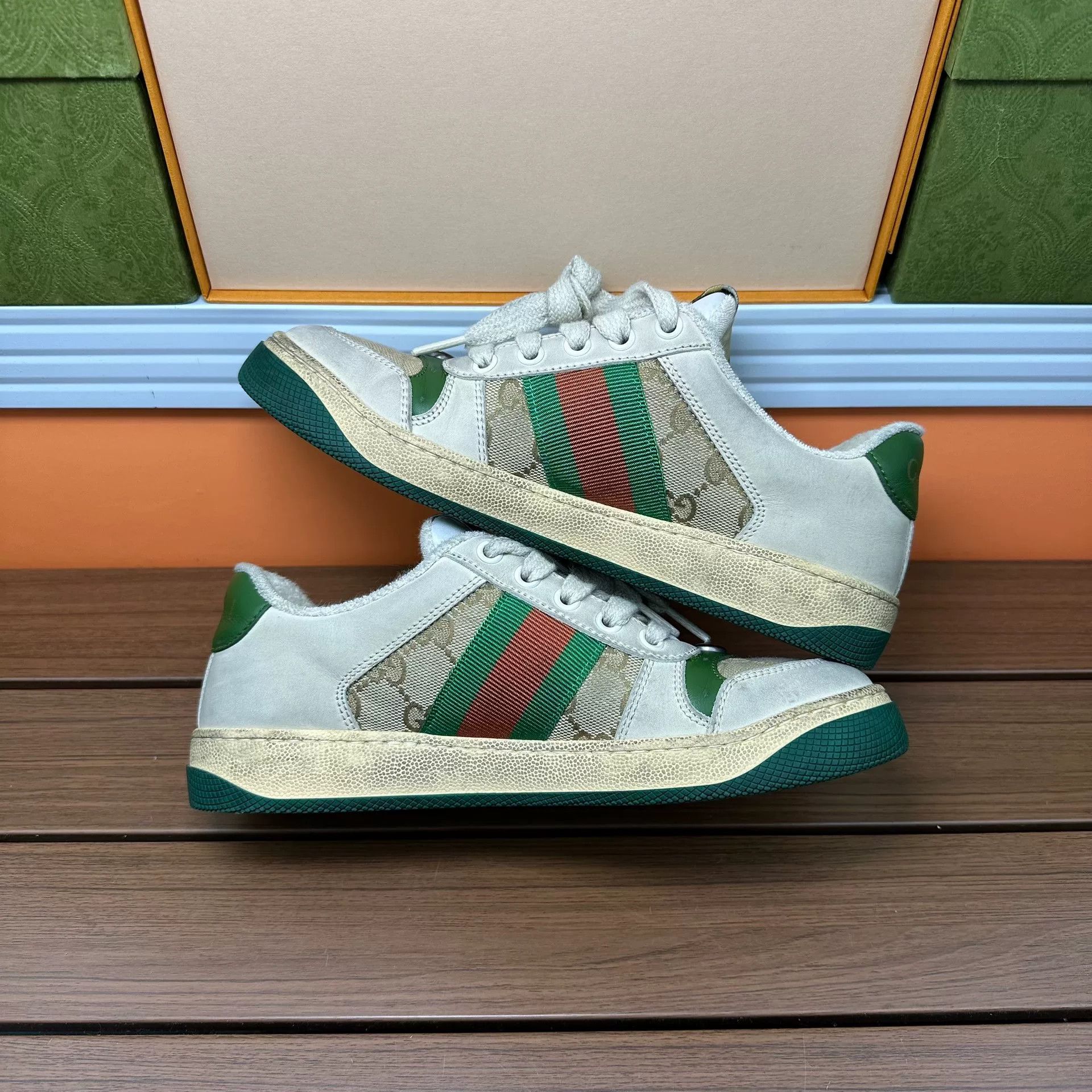 Gucci Gucci Green Lowtop Sneakers it_36-5 Women Size US 6.5 / IT 36.5 - 3 Thumbnail