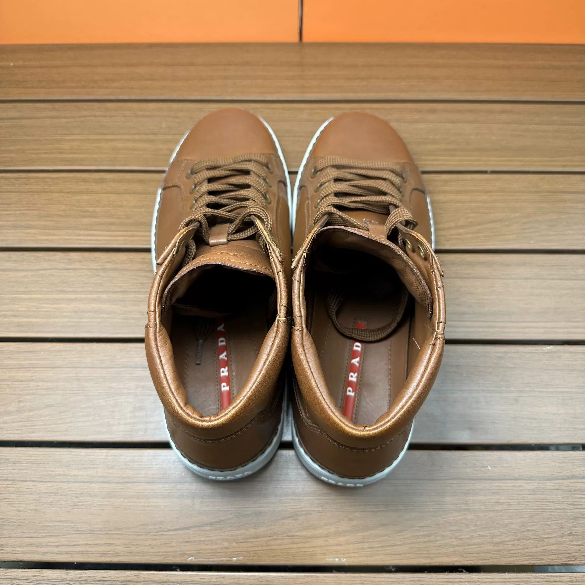 Prada Prada Casual Brown Hitop Sneakers 6 Men Size US 6 / EU 39 - 6 Thumbnail
