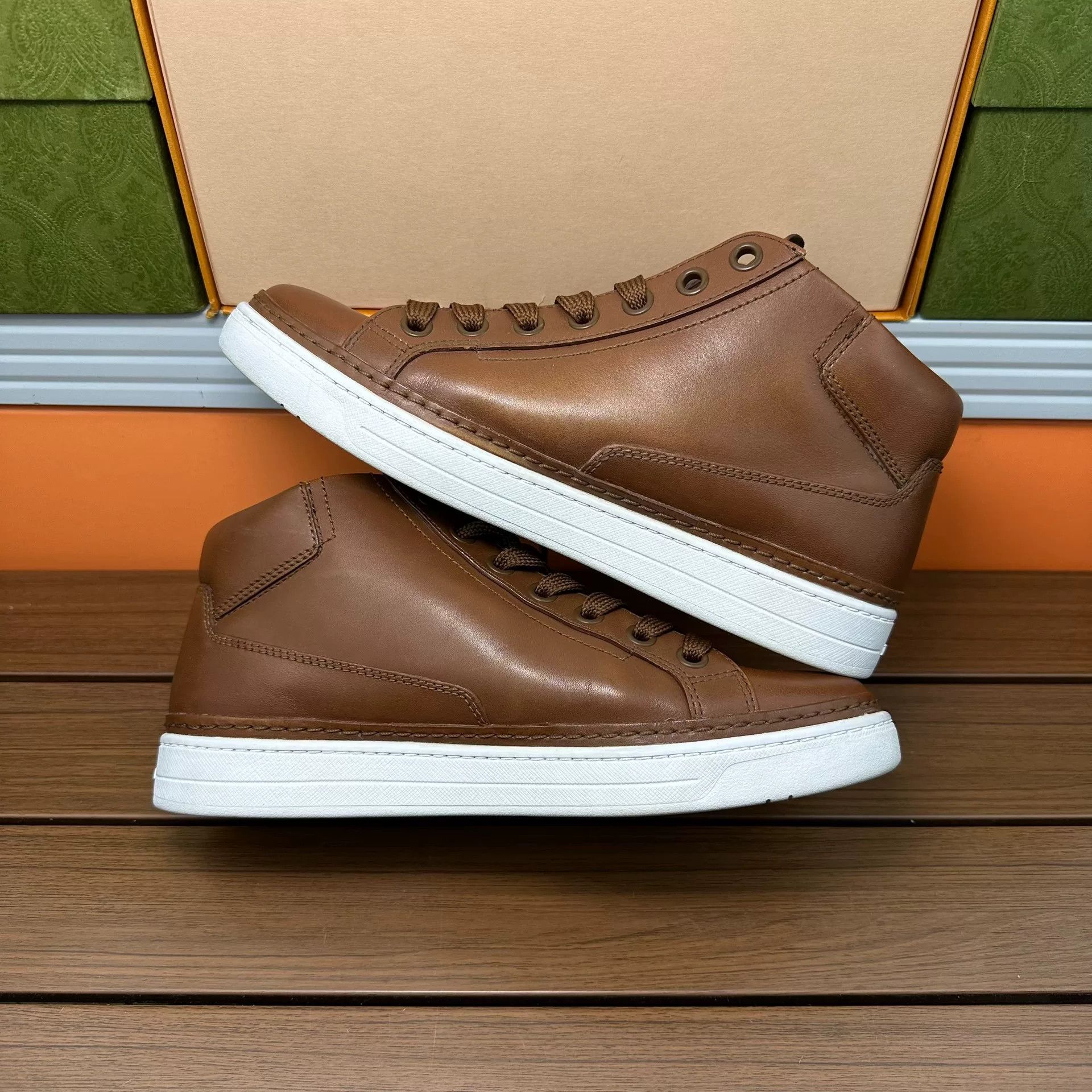 Prada Prada Casual Brown Hitop Sneakers 6 Men Size US 6 / EU 39 - 3 Thumbnail