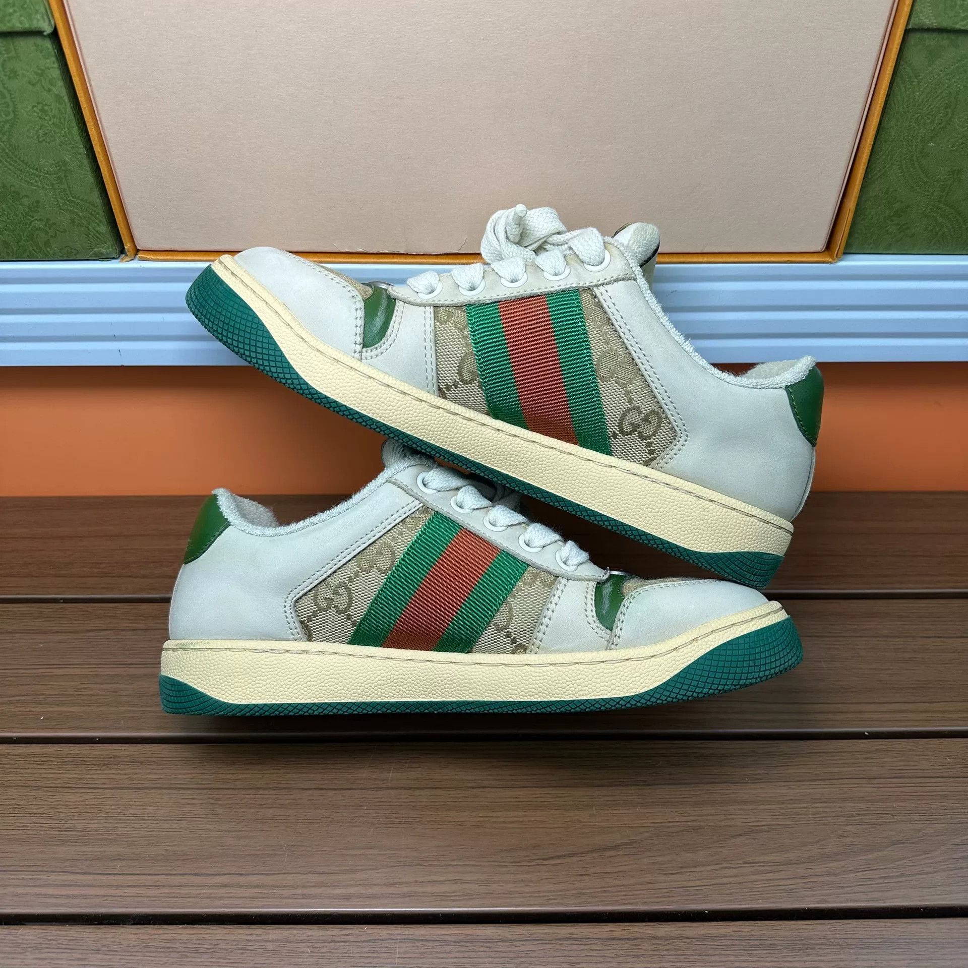 Gucci Gucci Green Lowtop Sneakers it_34-5 Women Size US 4.5 / IT 34.5 - 3 Thumbnail