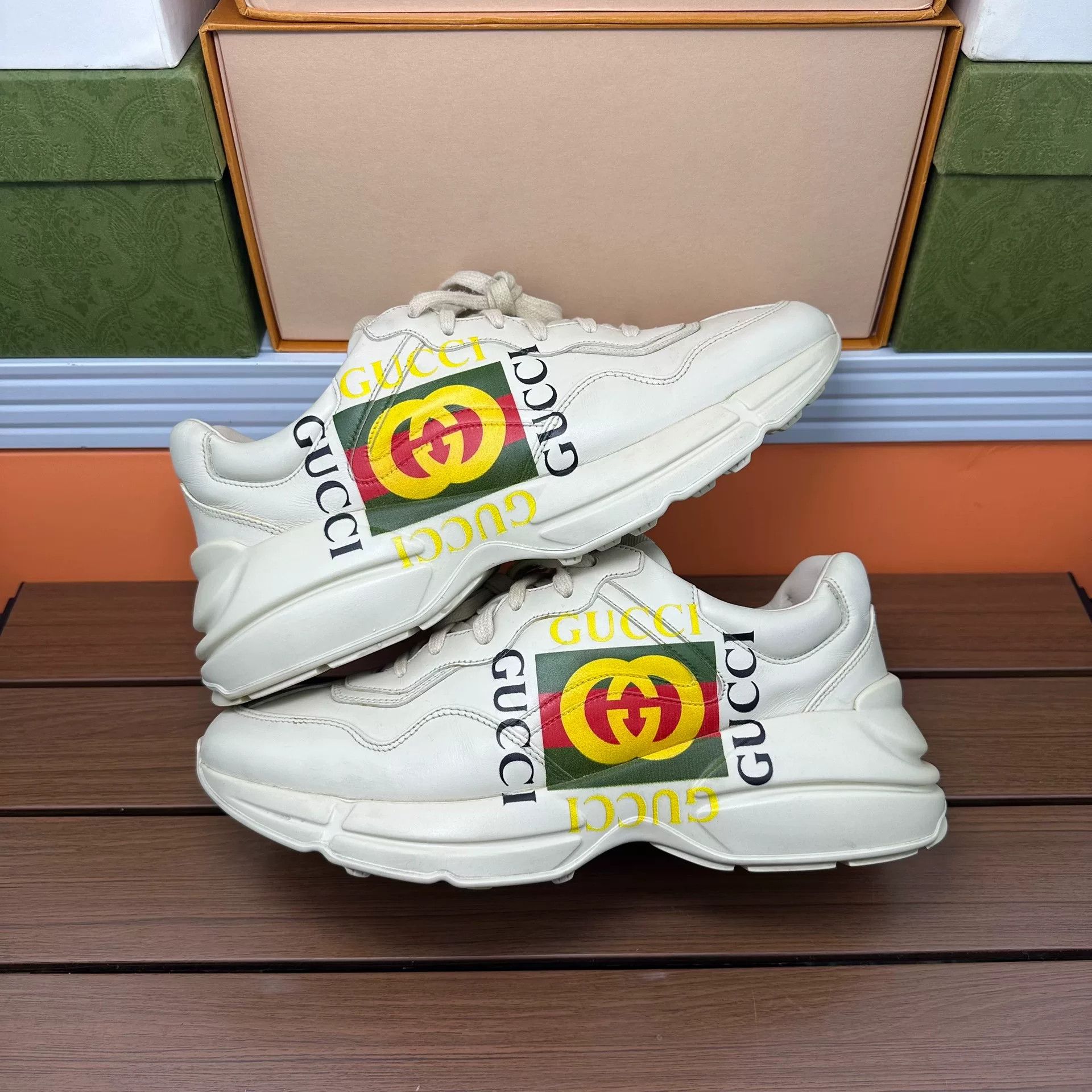 Gucci Gucci Printed White Lowtop Sneakers 9 Men Size US 9 / EU 42 - 2 Thumbnail