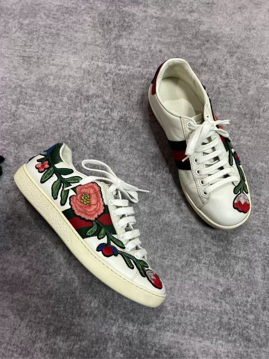 Gucci Gucci Floral White Sneakers Size US 4.5 / IT 34.5 - 2 Thumbnail