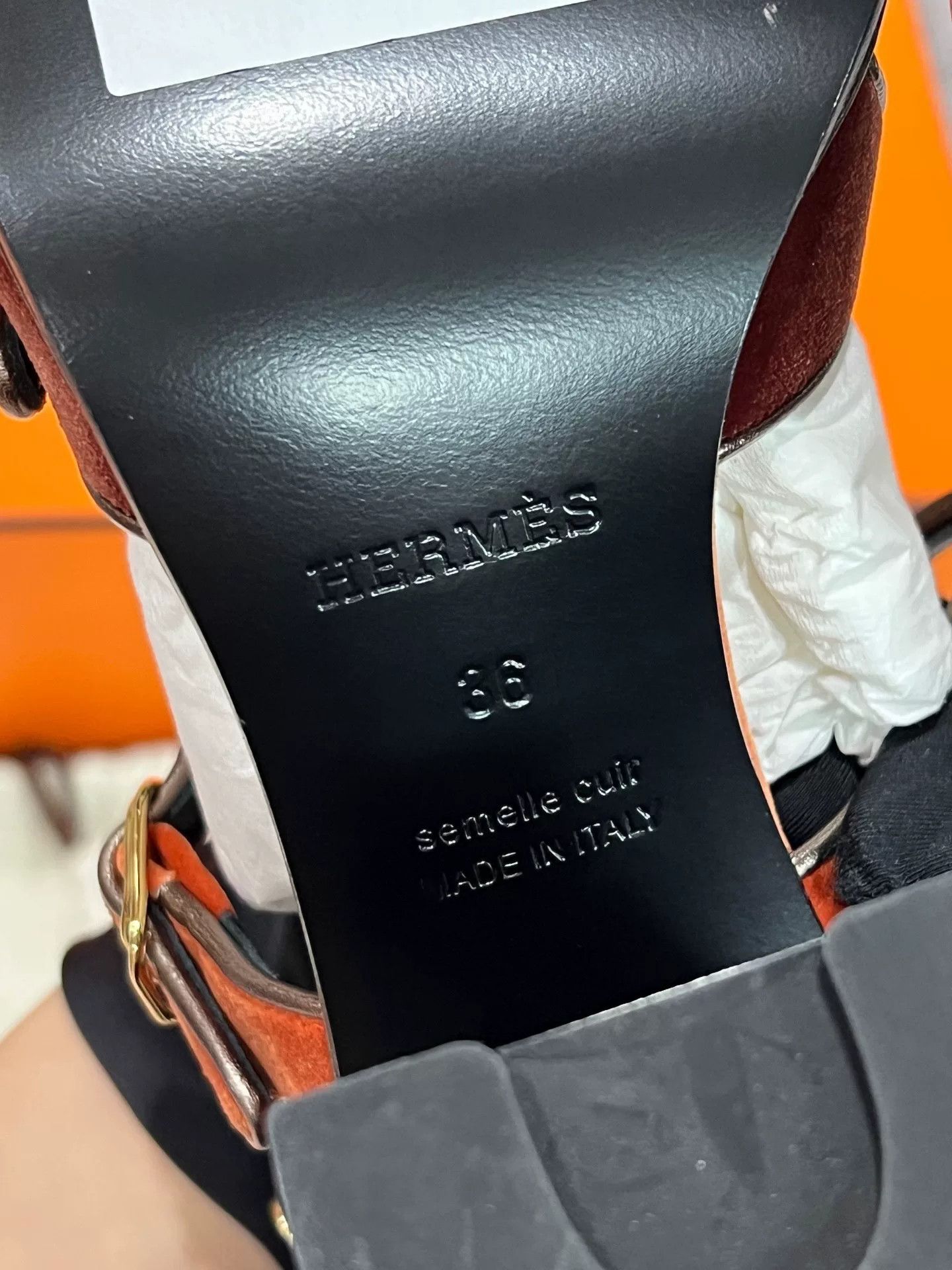 Hermes Hermes Block Heel Sandals Size US 5 / IT 35 - 6 Thumbnail