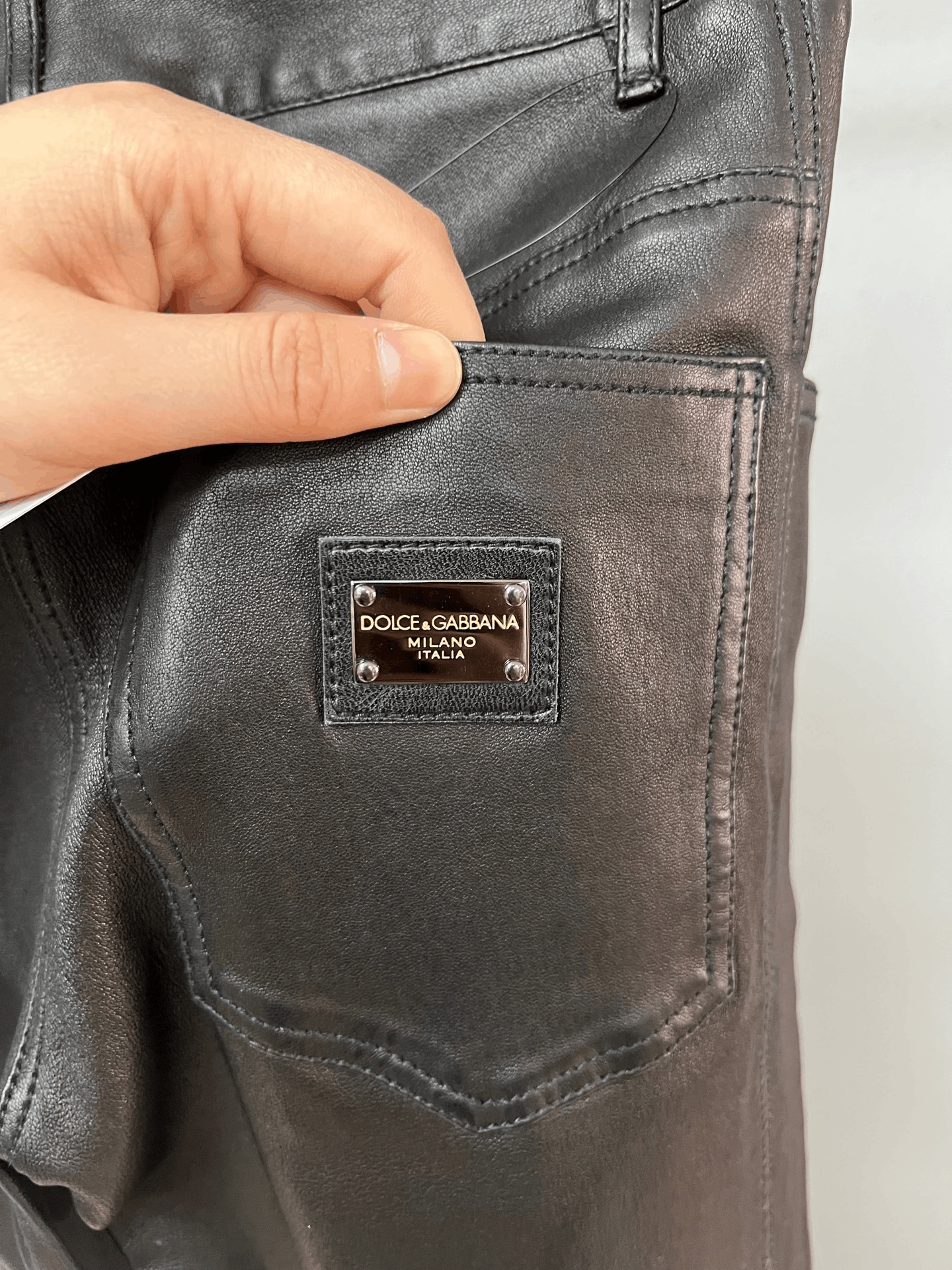 Dolce & Gabbana D&G Goatskin Leather Pants Size 36" / US 14 / IT 50 - 3 Thumbnail