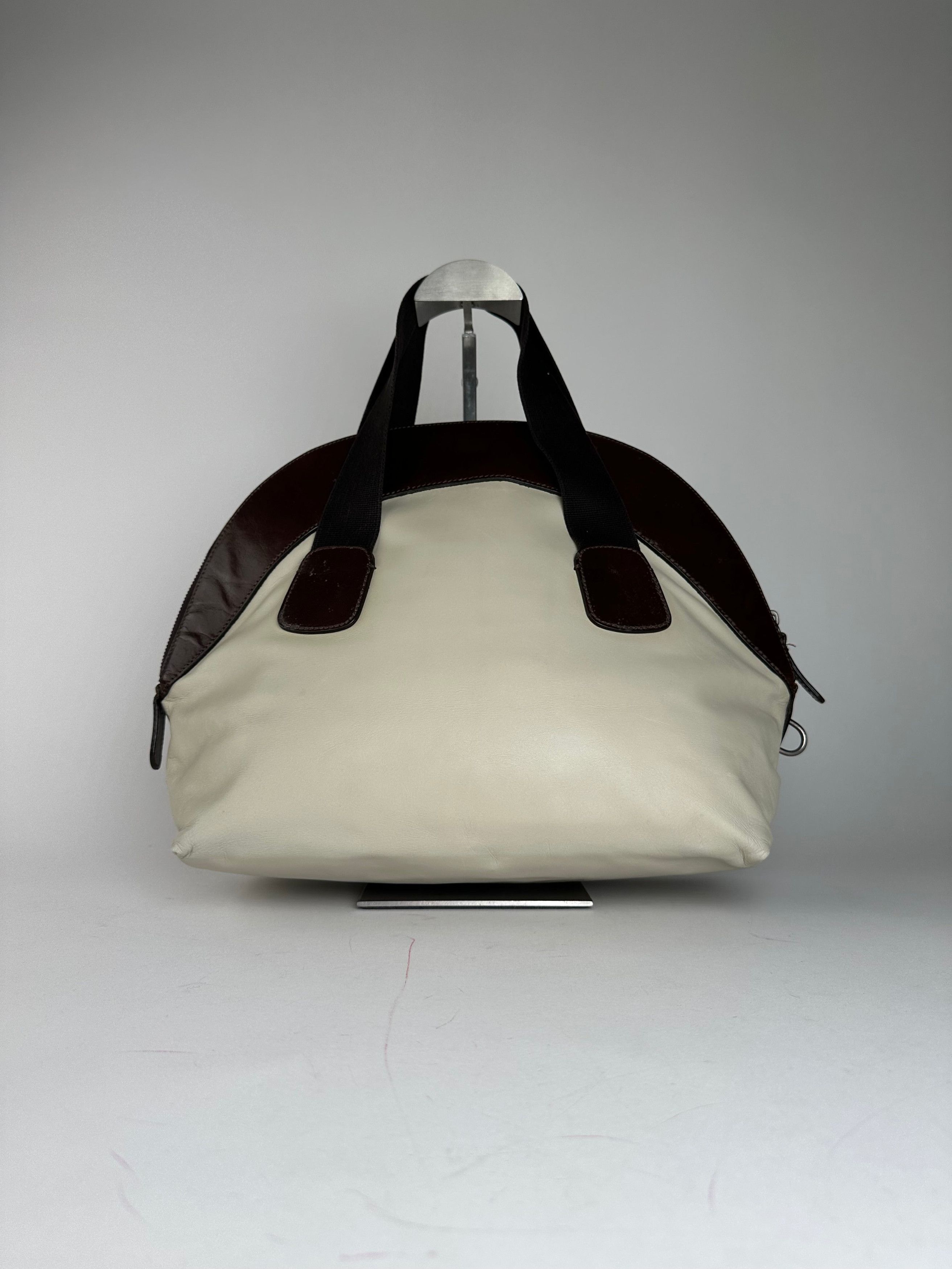 Marni Vintage Leather Handbag White Brown Size ONE SIZE - 2 Thumbnail
