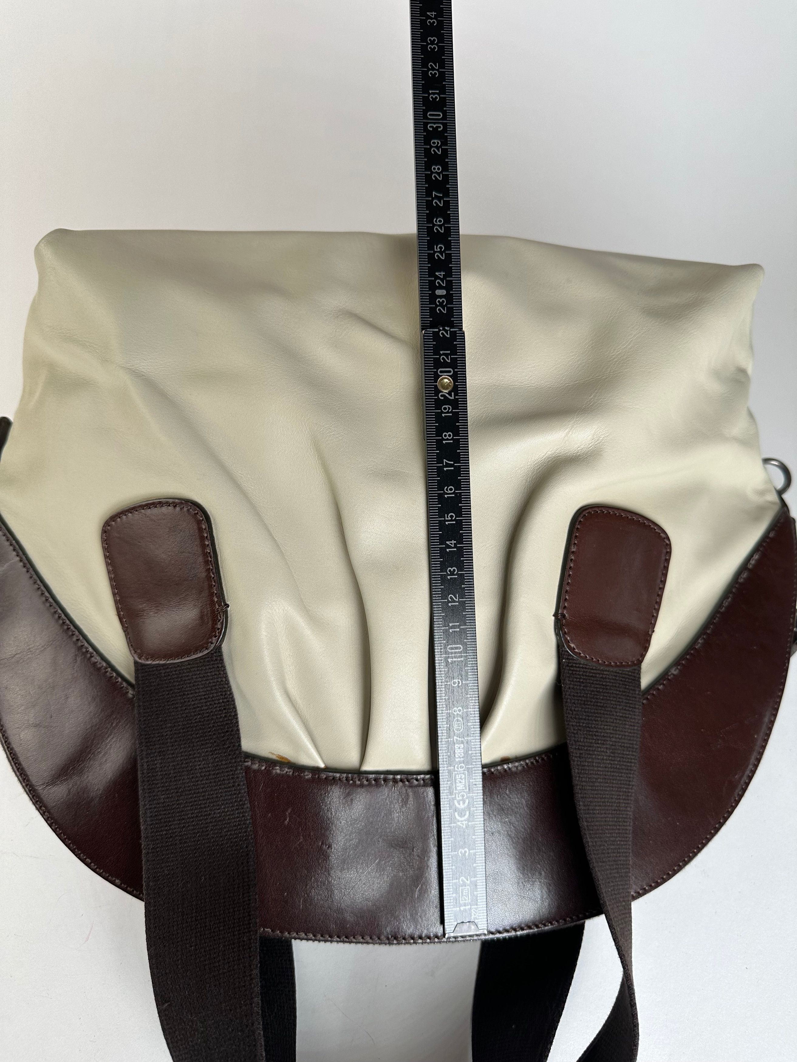 Marni Vintage Leather Handbag White Brown Size ONE SIZE - 12 Thumbnail