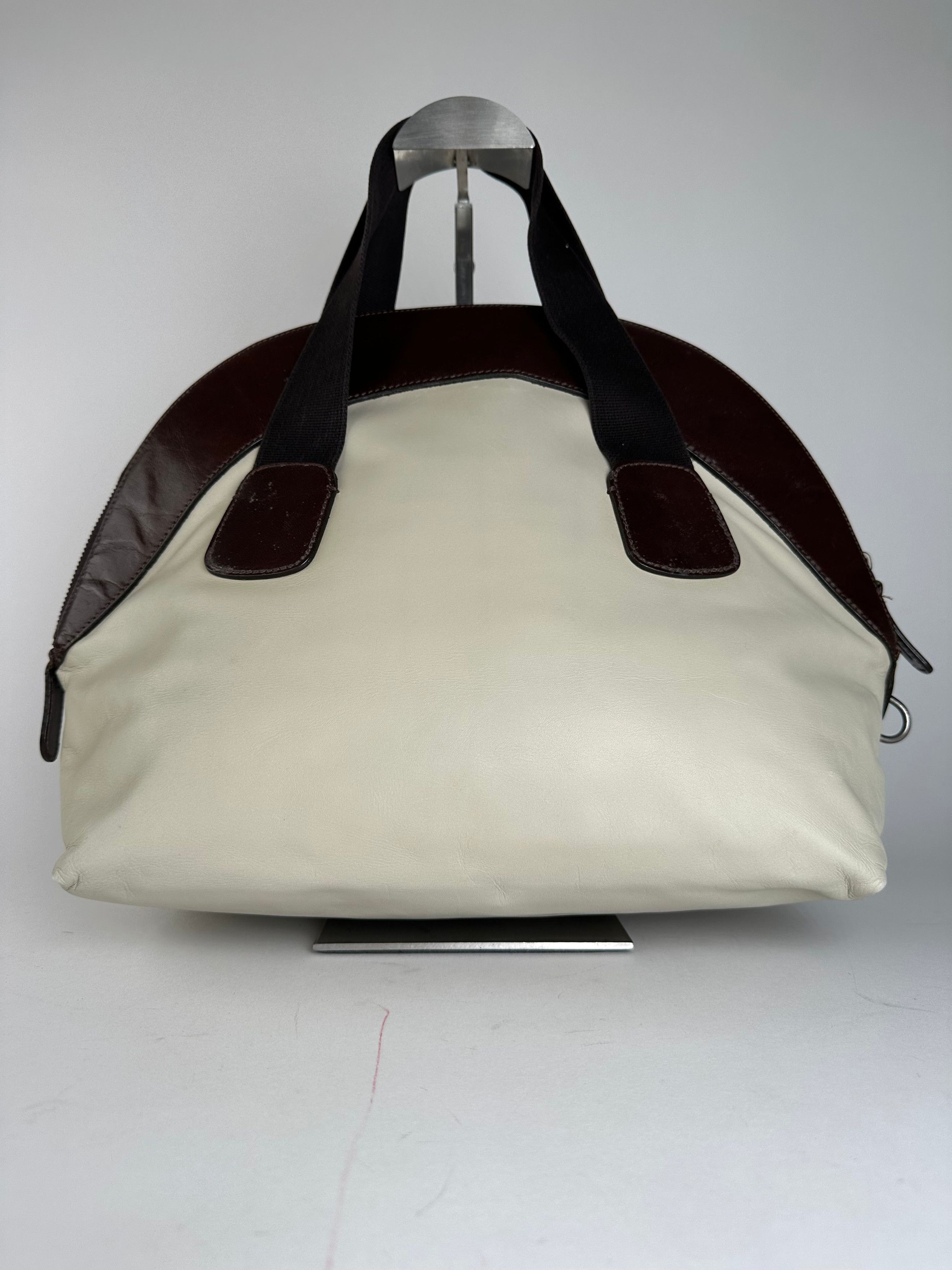 Marni Vintage Leather Handbag White Brown Size ONE SIZE - 10 Thumbnail