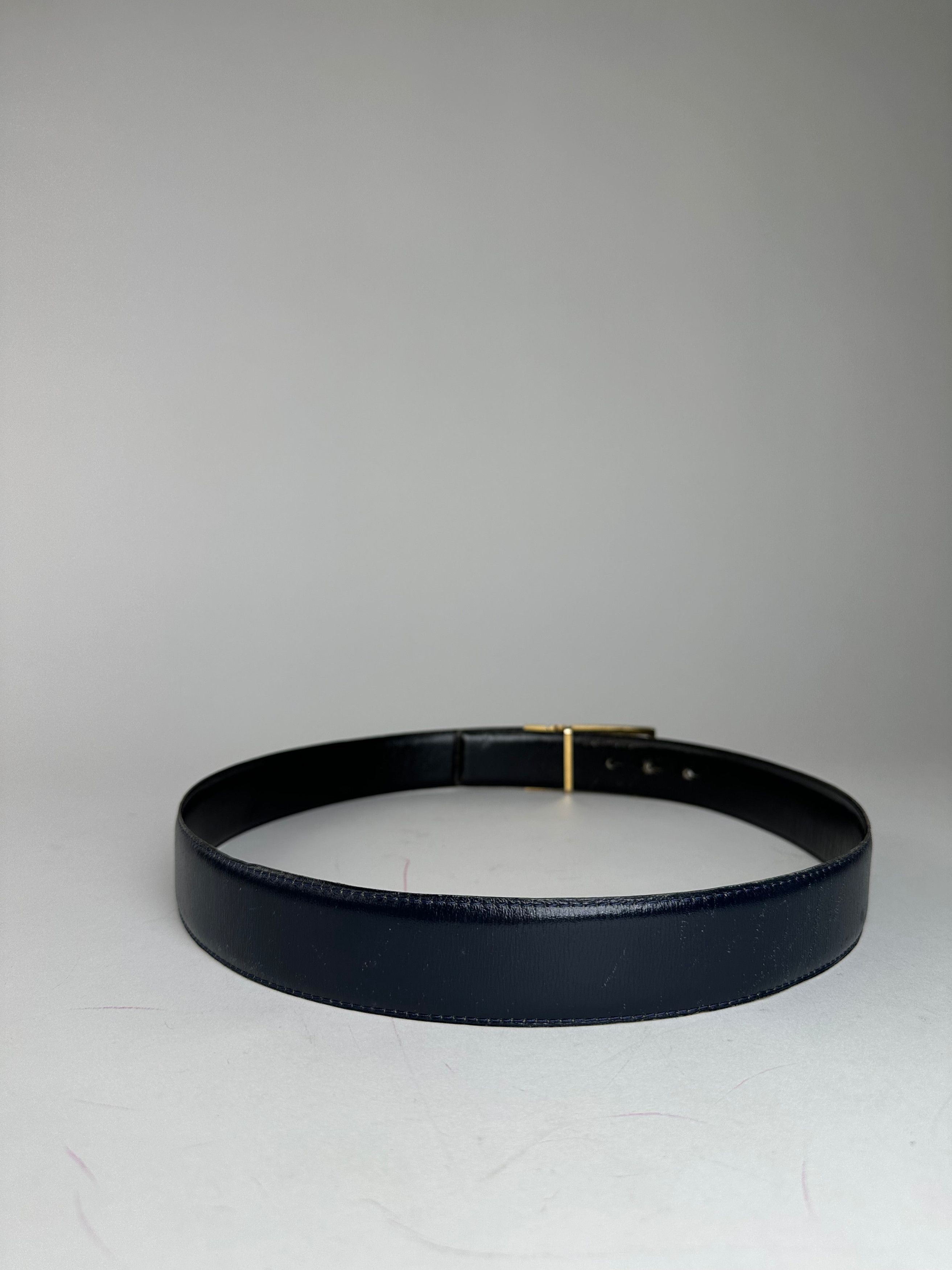Celine Vintage Paris Snake Emblossed leather belt black Size ONE SIZE - 3 Thumbnail