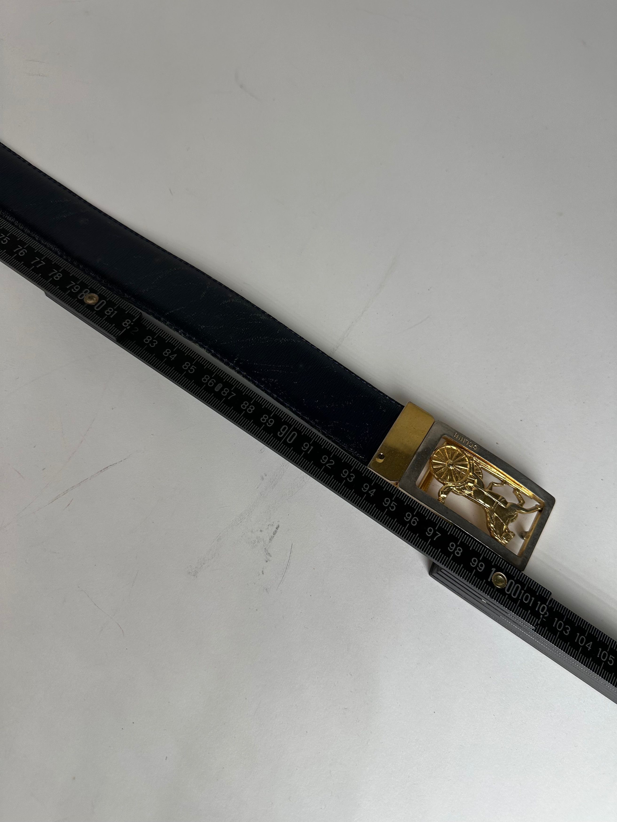 Celine Vintage Paris Snake Emblossed leather belt black Size ONE SIZE - 5 Thumbnail