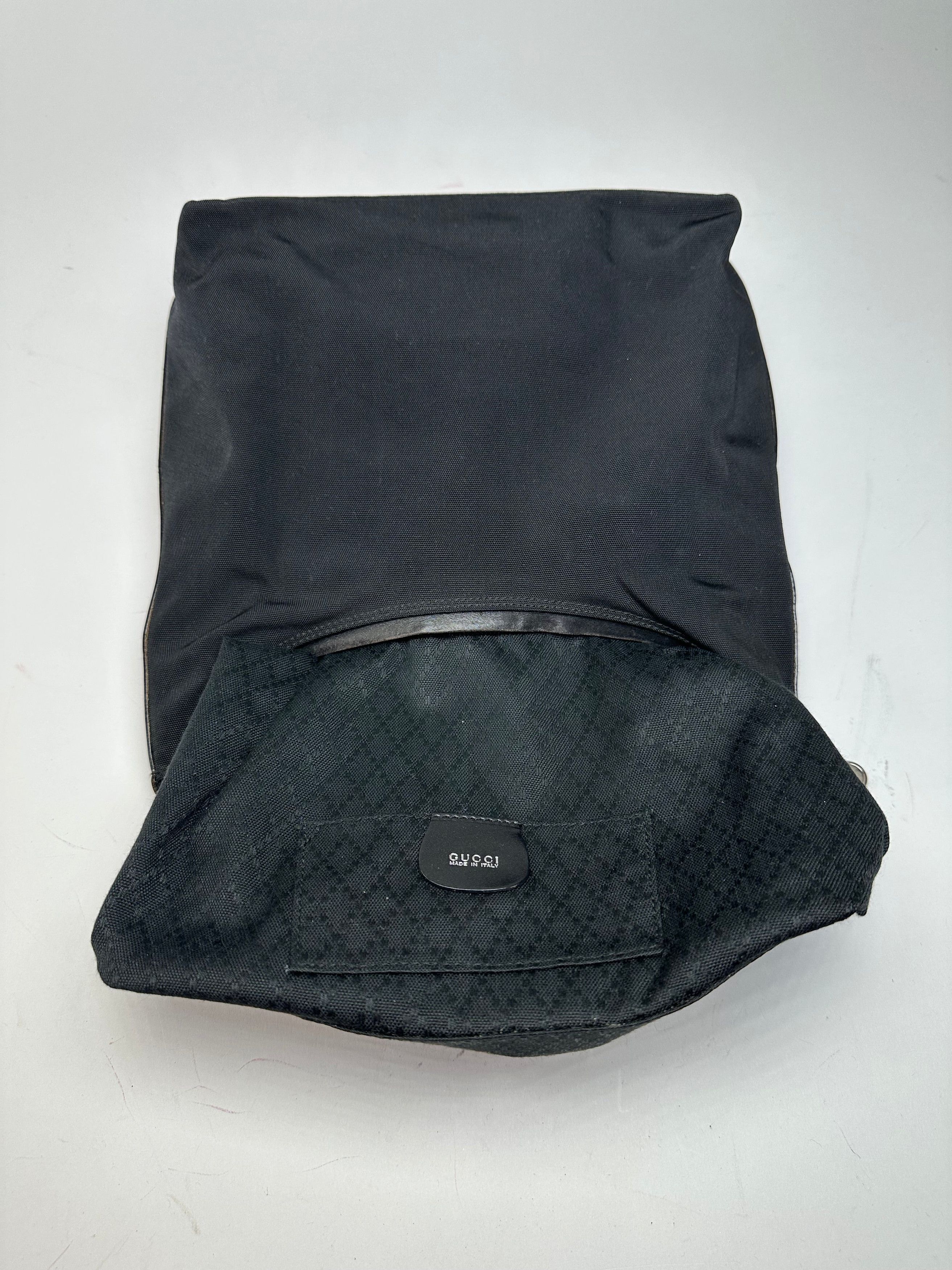 Gucci Vintage Canvas Leather Hobo Bag Black Size ONE SIZE - 3 Thumbnail