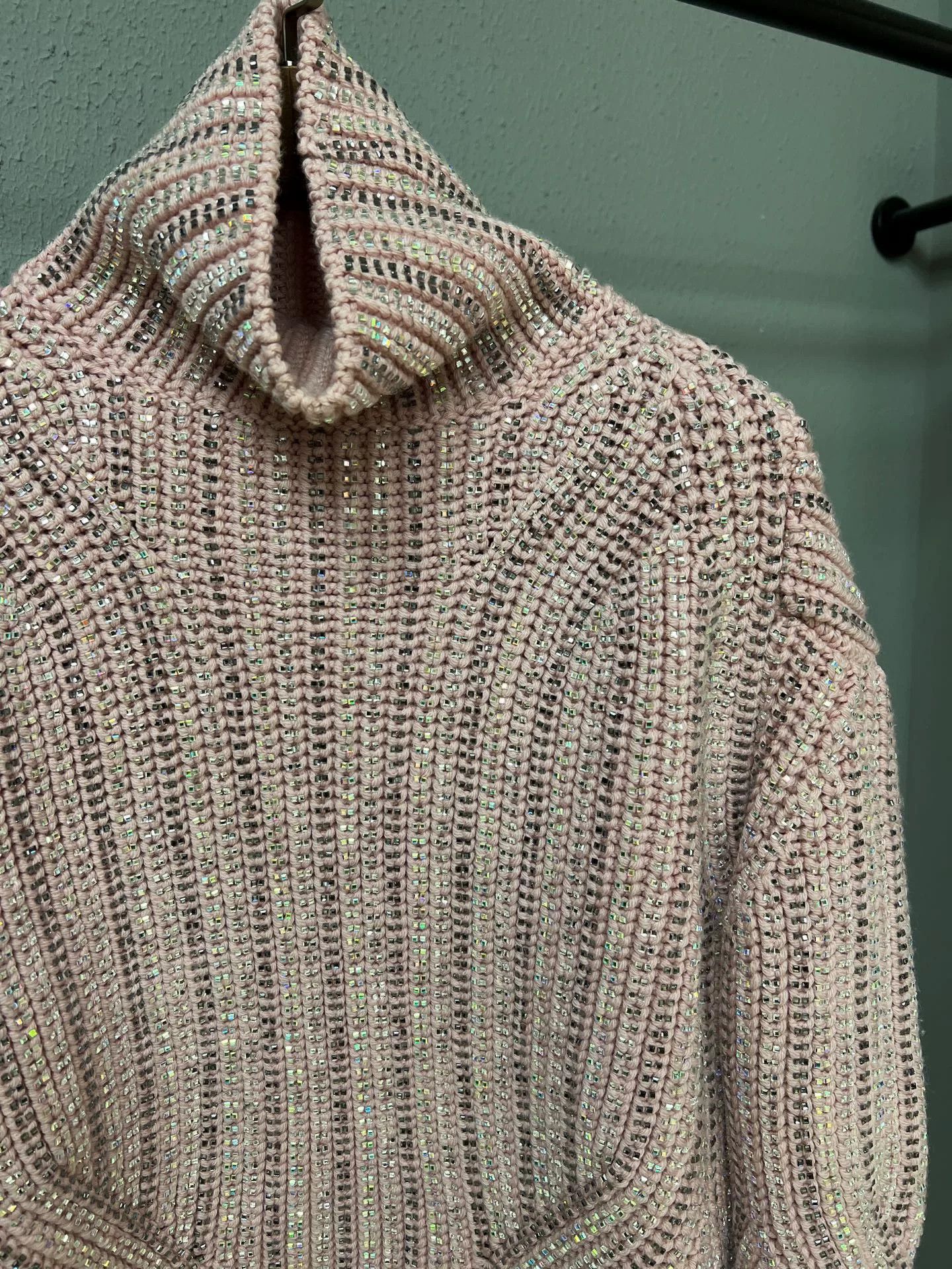 Ermanno Scervino Ermanno Scervino Full Diamond High Neck Sweater Size M / US 6-8 / IT 42-44 - 3 Thumbnail