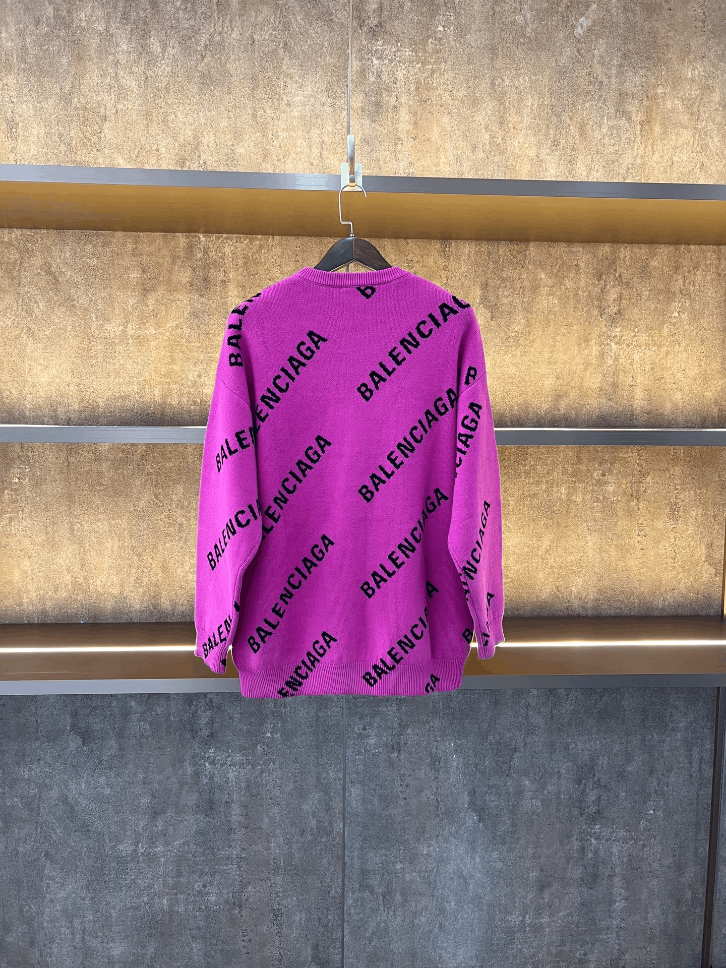 Balenciaga Balenciaga Pink All-Over Print Knit Sweater Size M / US 6-8 / IT 42-44 - 2 Thumbnail