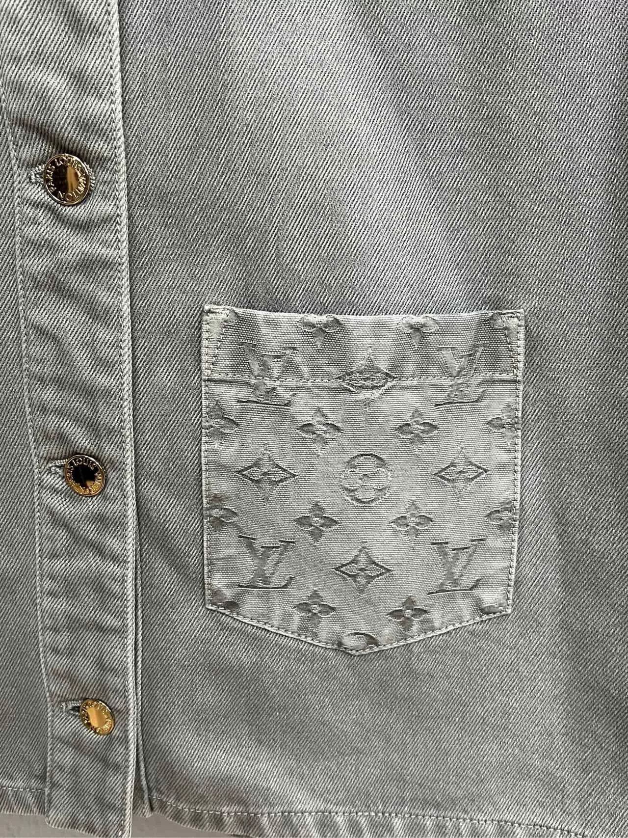 Louis Vuitton LV New Women's Gray Denim Shirt Size XS / US 0-2 / IT 36-38 - 3 Thumbnail