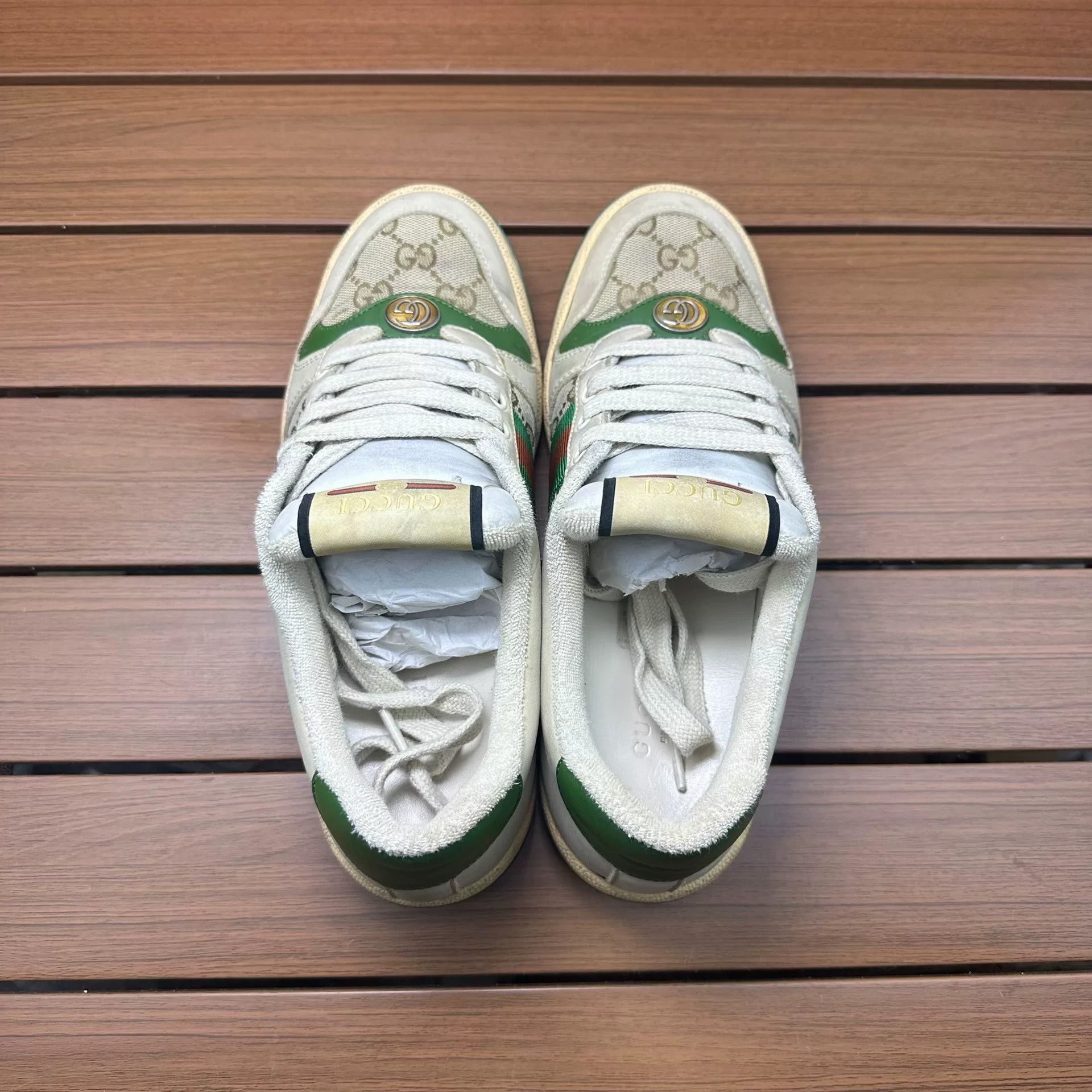 Gucci Gucci Distressed Green Lowtop Sneakers it_37-5 Women Size US 7.5 / IT 37.5 - 4 Thumbnail