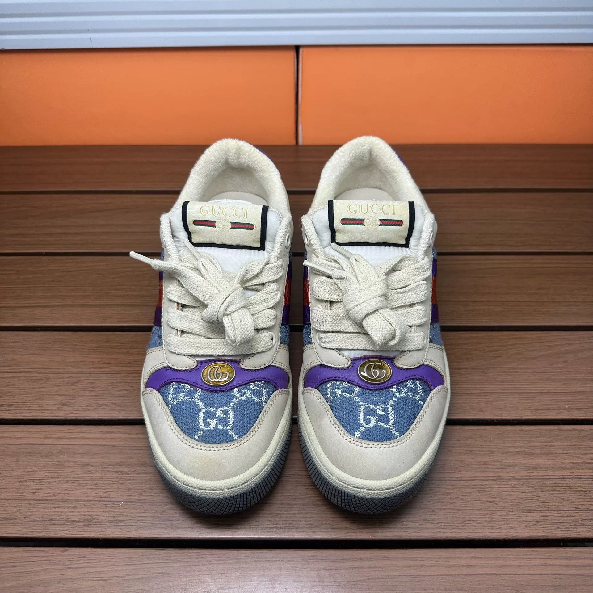 Gucci Gucci Leather Blue Lowtop Sneakers it_35 Women Size US 5 / IT 35 - 6 Thumbnail