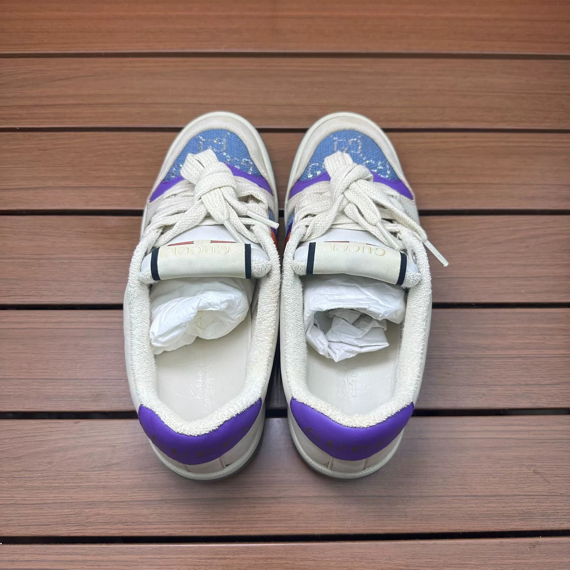 Gucci Gucci Leather Blue Lowtop Sneakers it_35 Women Size US 5 / IT 35 - 4 Thumbnail