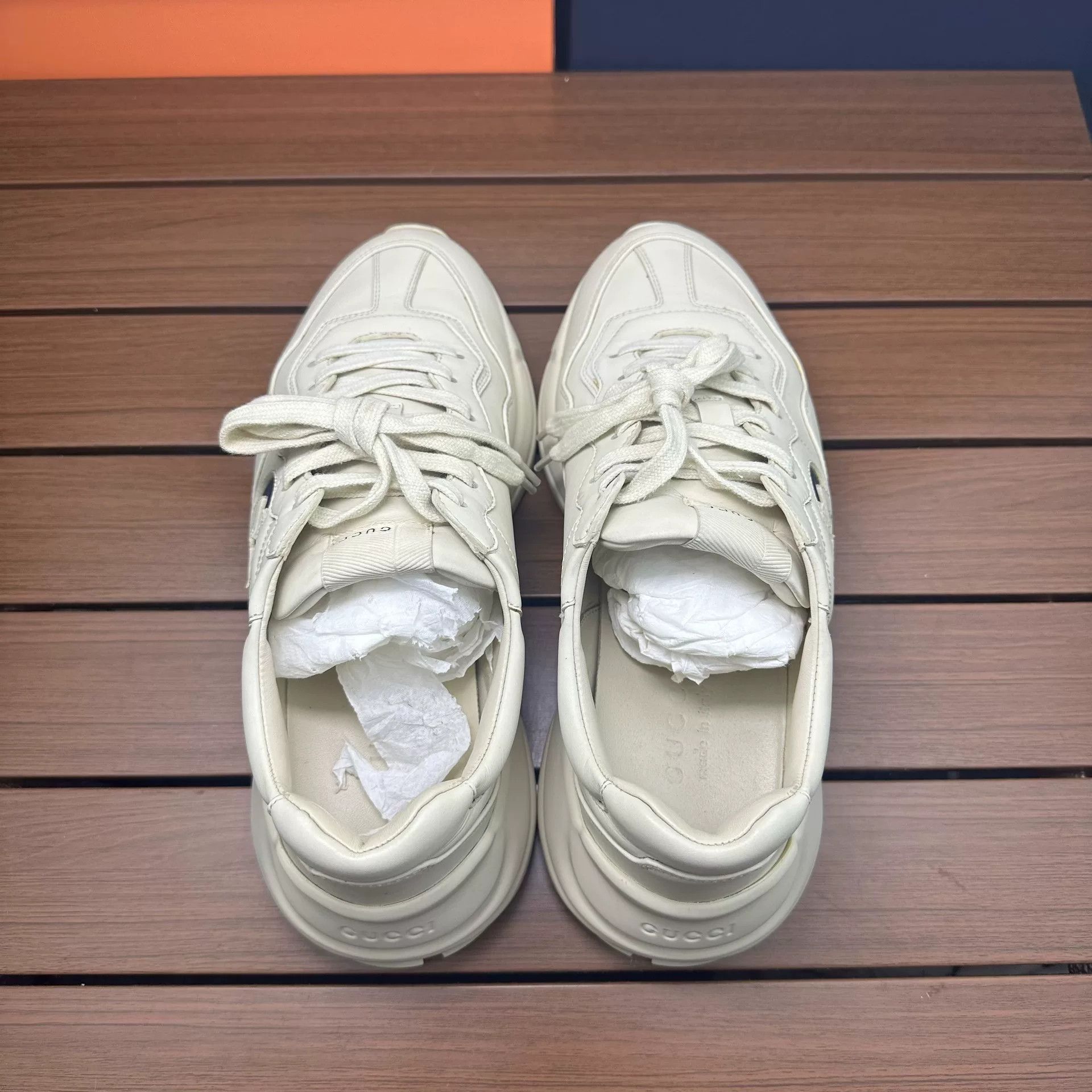 Gucci Gucci Leather White Lowtop Sneakers 8 Men Size US 8 / EU 41 - 5 Thumbnail